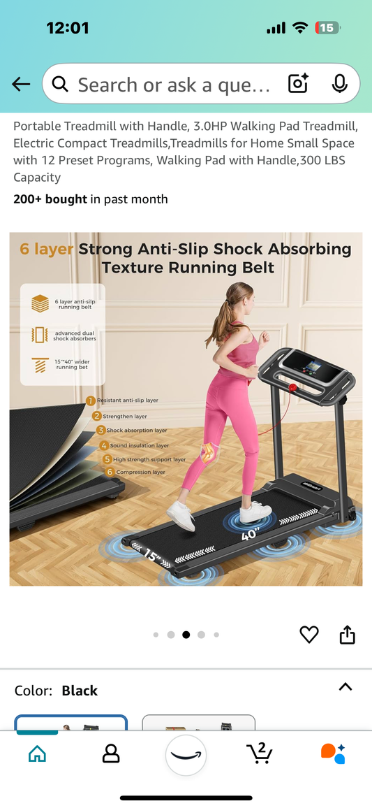 New - Treadmill/Walking Pad With Handle Foldable (W384)