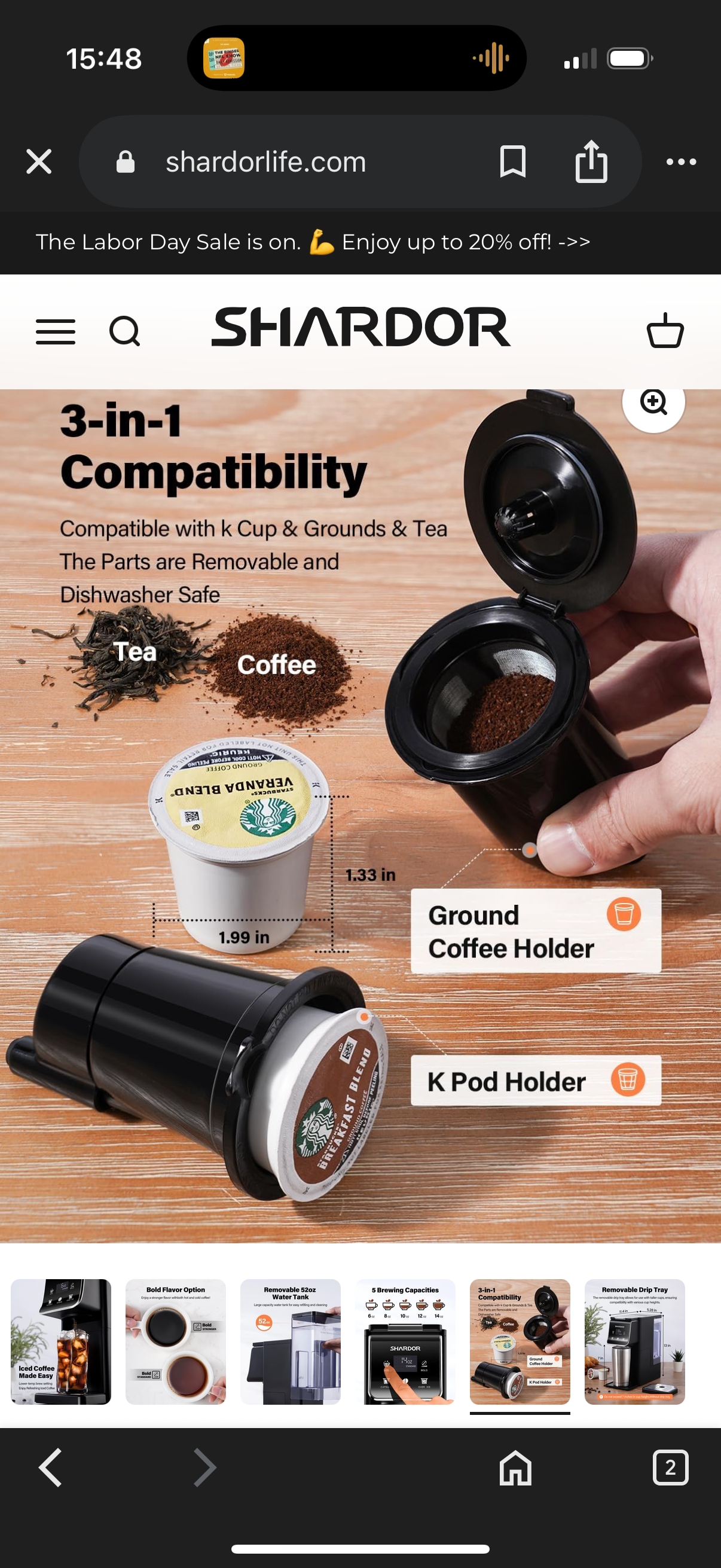 Coffee Maker Hot & Iced for K Cup Pods Black