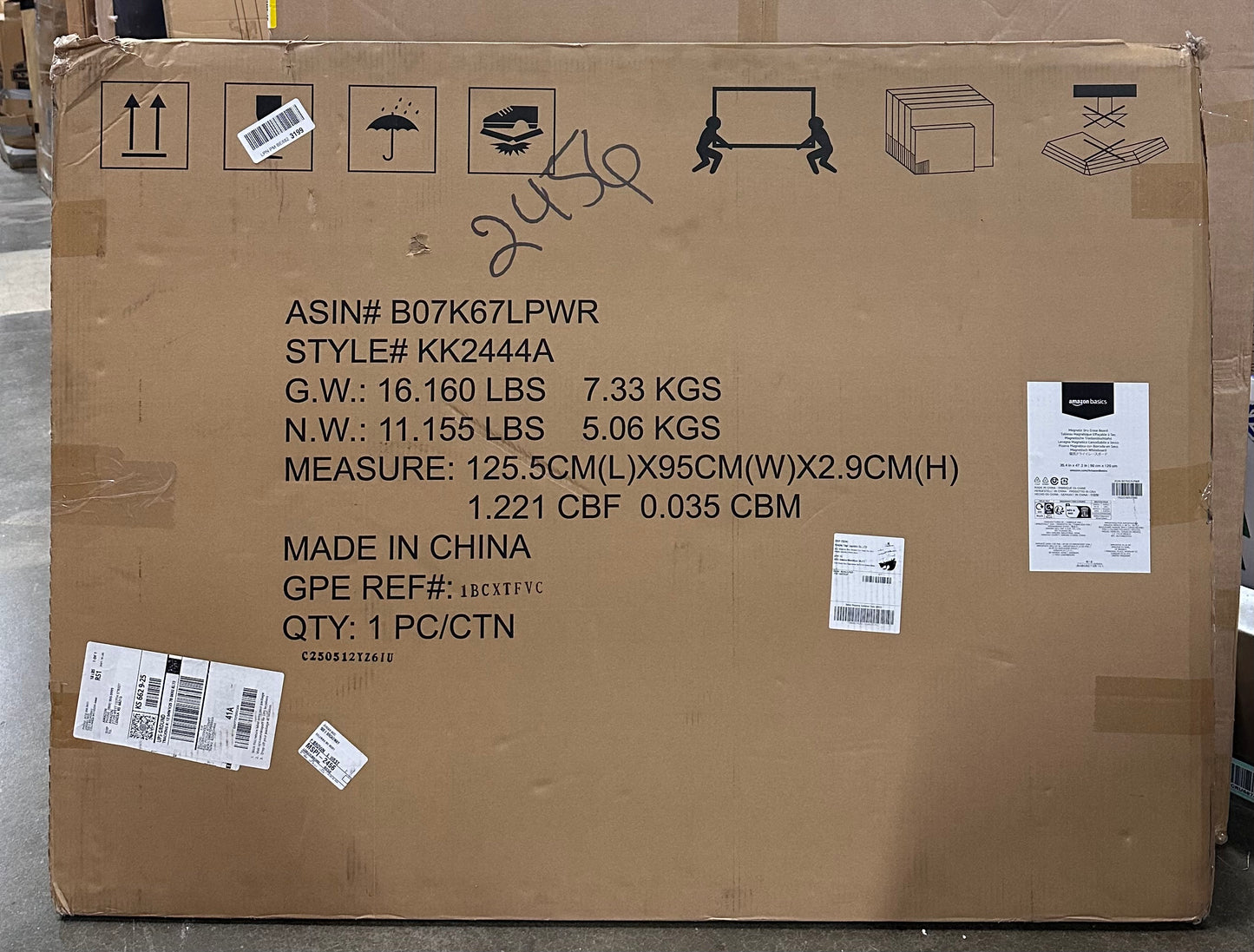 Amazon Basics Magnetic Whiteboard/Dry Erase Board, 36 x 48-inch, Aluminum Frame, Silver/White (O504)