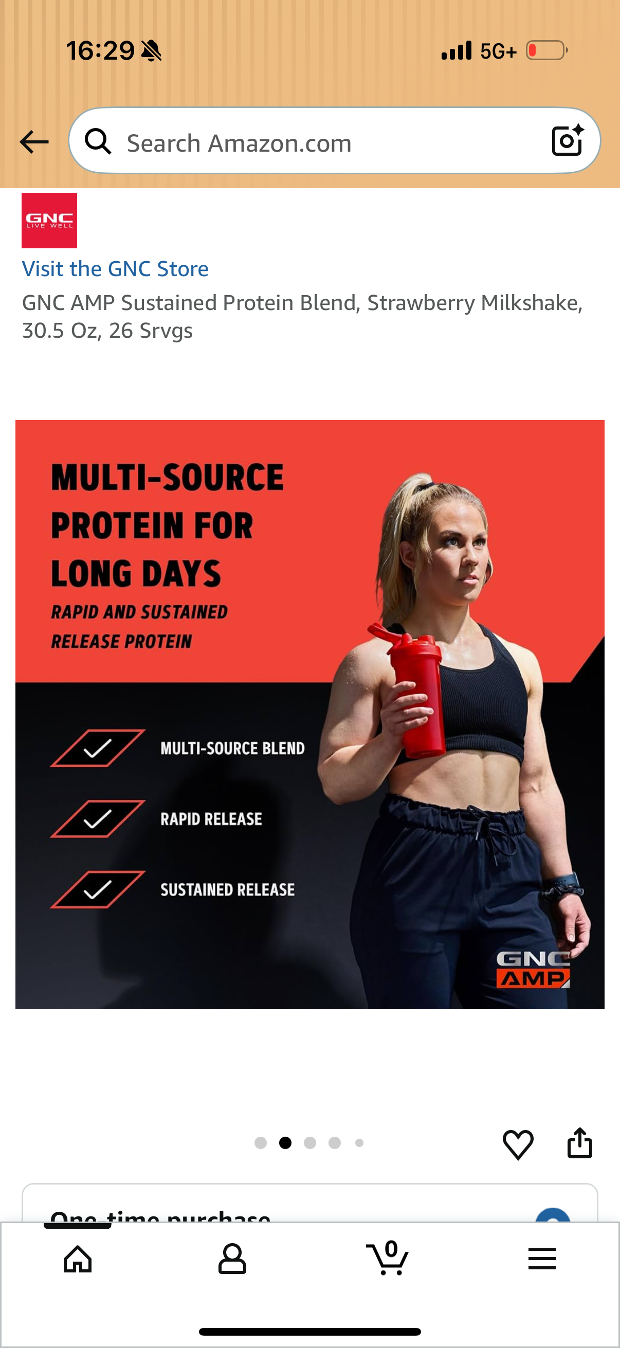 GNC AMP Sustained Protein Blend, Strawberry Milkshake BB: 7/31/2027