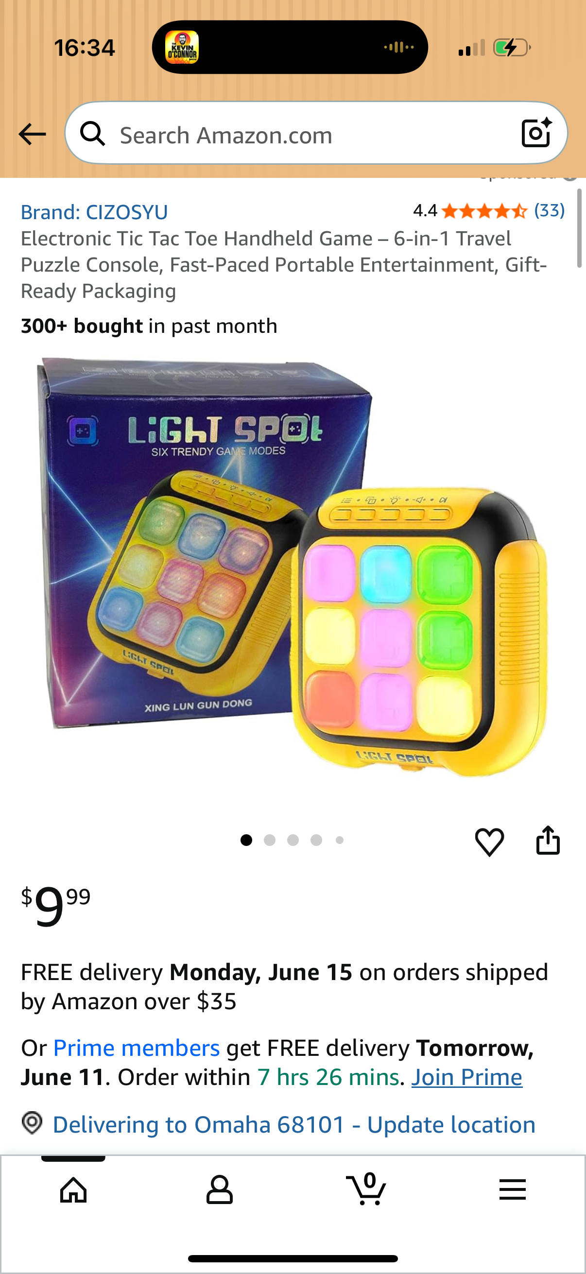 Electronic Tic Tac Toe Handheld Game – 6-in-1 Travel Puzzle Console, Fast-Paced Portable Entertainment, Gift-Ready Packaging