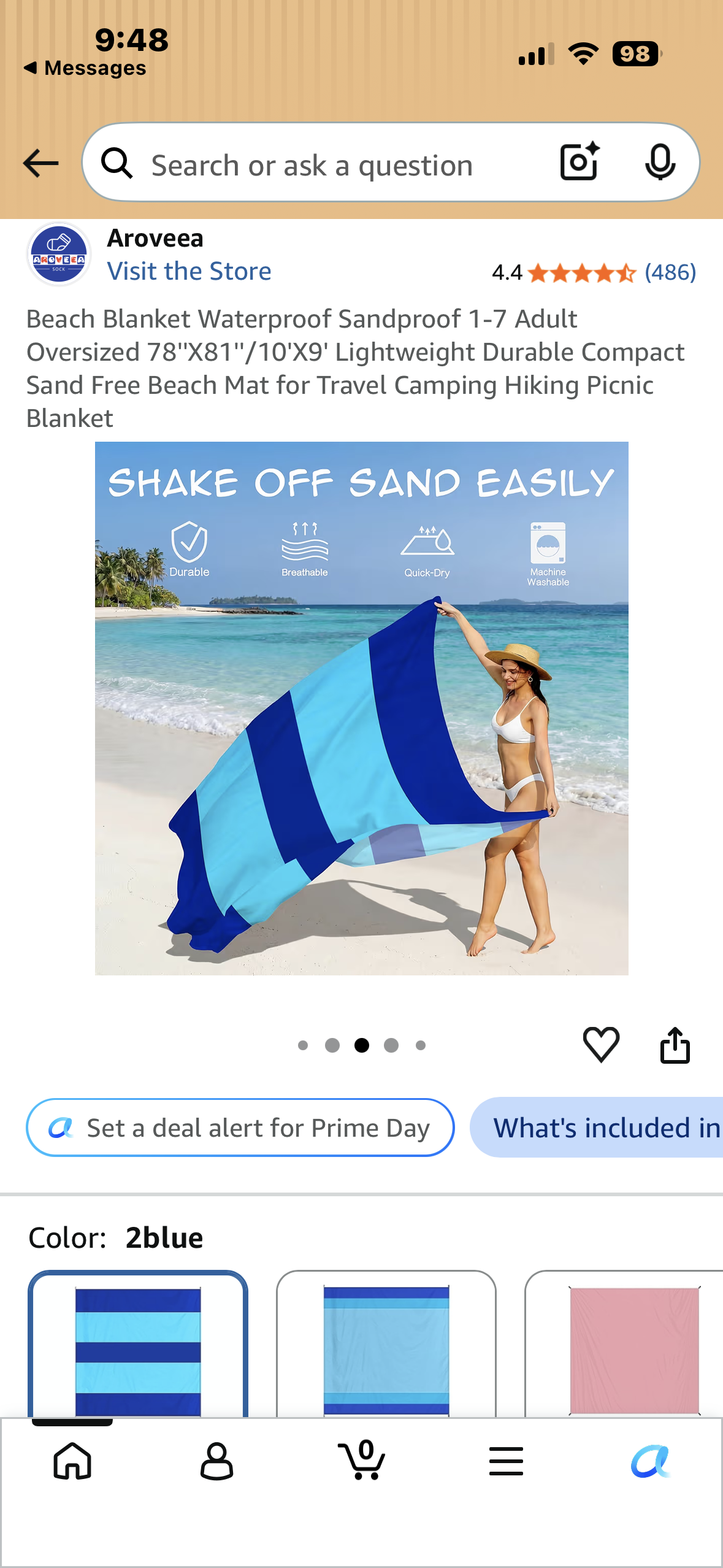 Beach Blanket Waterproof Sandproof 1-7 Adult Oversized 78''X81''/10'X9' Lightweight Durable Compact Sand Free Beach Mat for Travel Camping Hiking Picnic Blanket