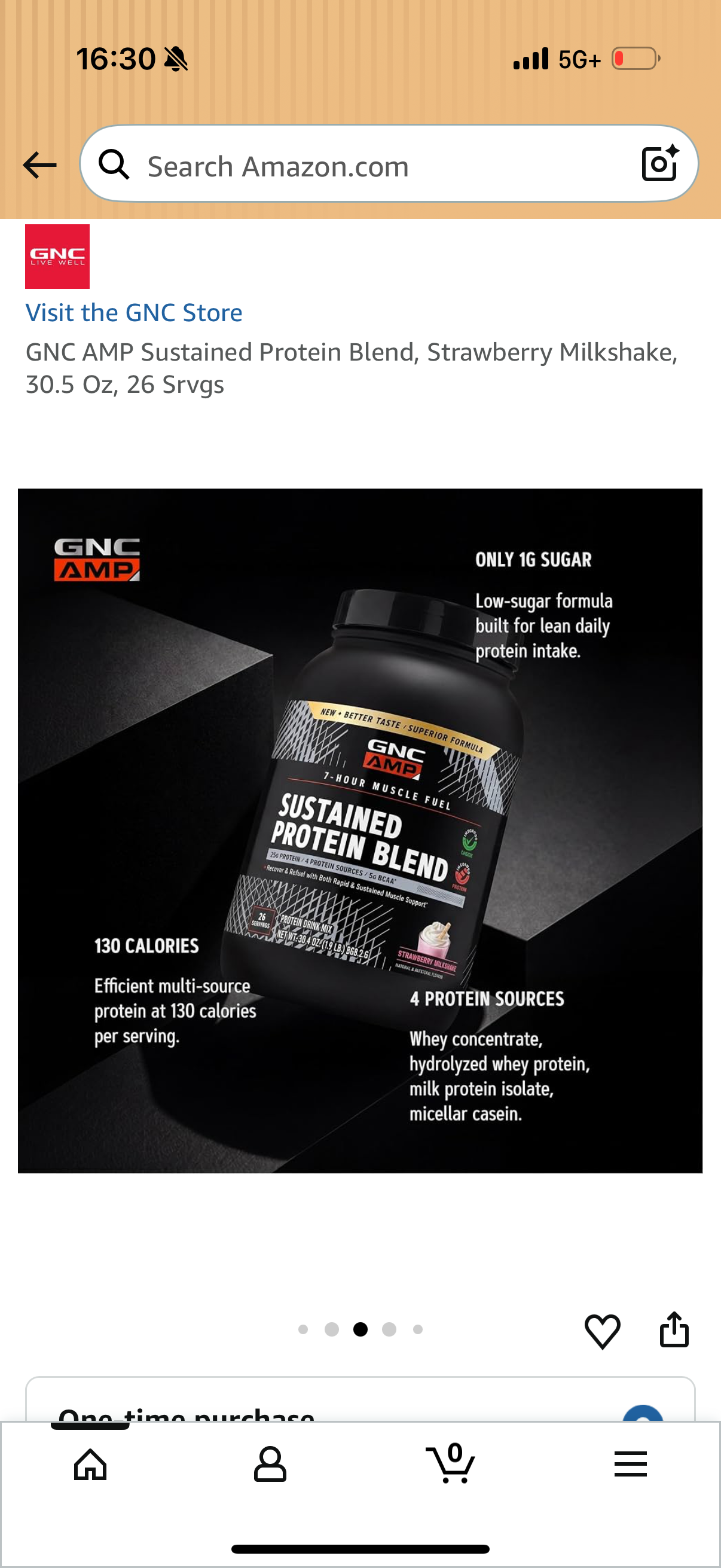 GNC AMP Sustained Protein Blend, Strawberry Milkshake BB: 7/31/2027