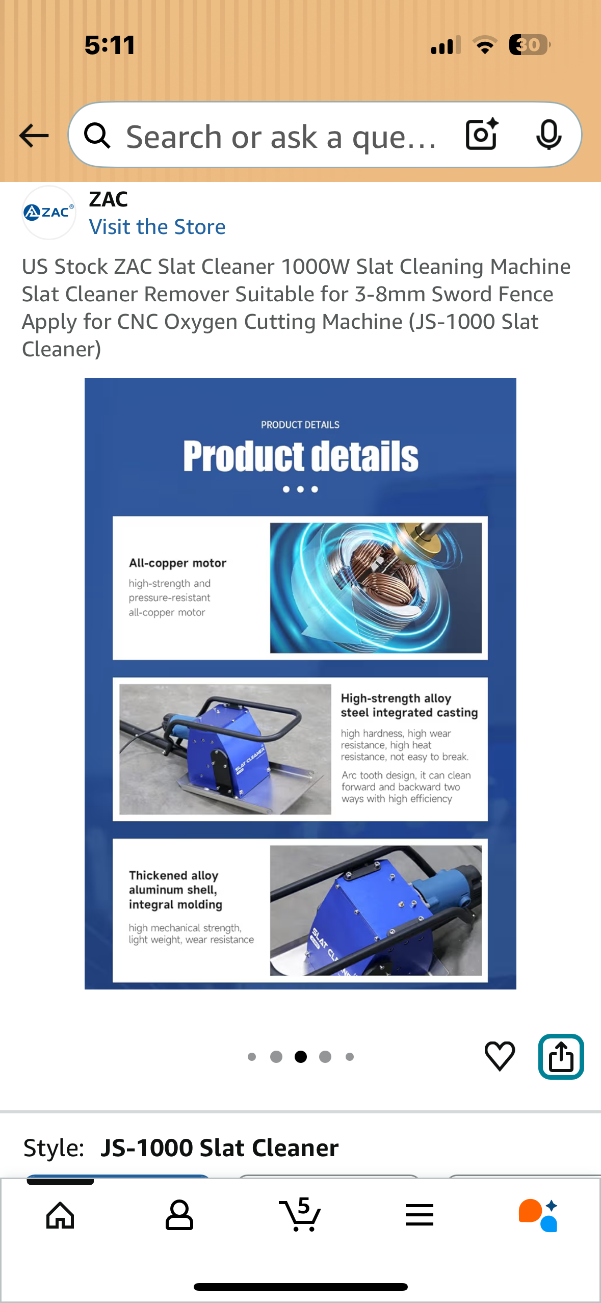 US Stock ZAC Slat Cleaner 1000W Slat Cleaning Machine Slat Cleaner Remover Suitable for 3-8mm Sword Fence Apply for CNC Oxygen Cutting Machine (JS-1000 Slat Cleaner) (R712)