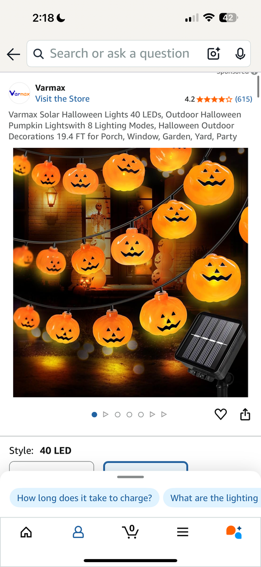 Solar Halloween String Lights