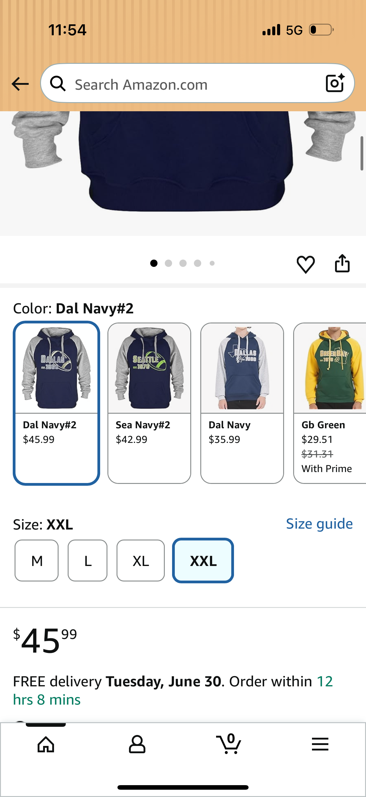 Mens Dallas City Classic Football Sweatshirt Pullover Hoodie Size XXL