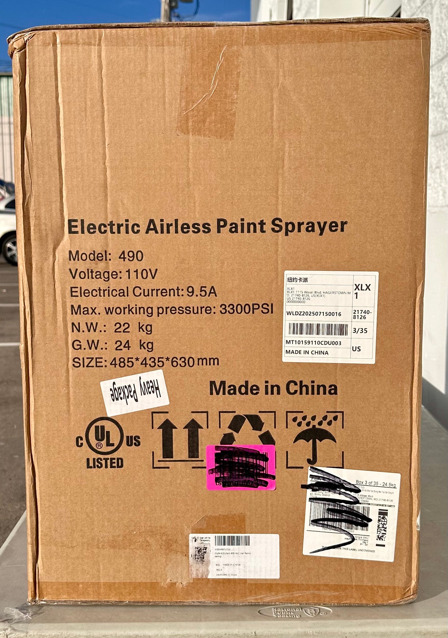 490 Airless Paint Sprayer, 0.60GPM Paint Sprayer for Home Interior 3300psi 1300W High Efficiency Airless Sprayer with Low Overspray for House Painting Townhouse (G907)