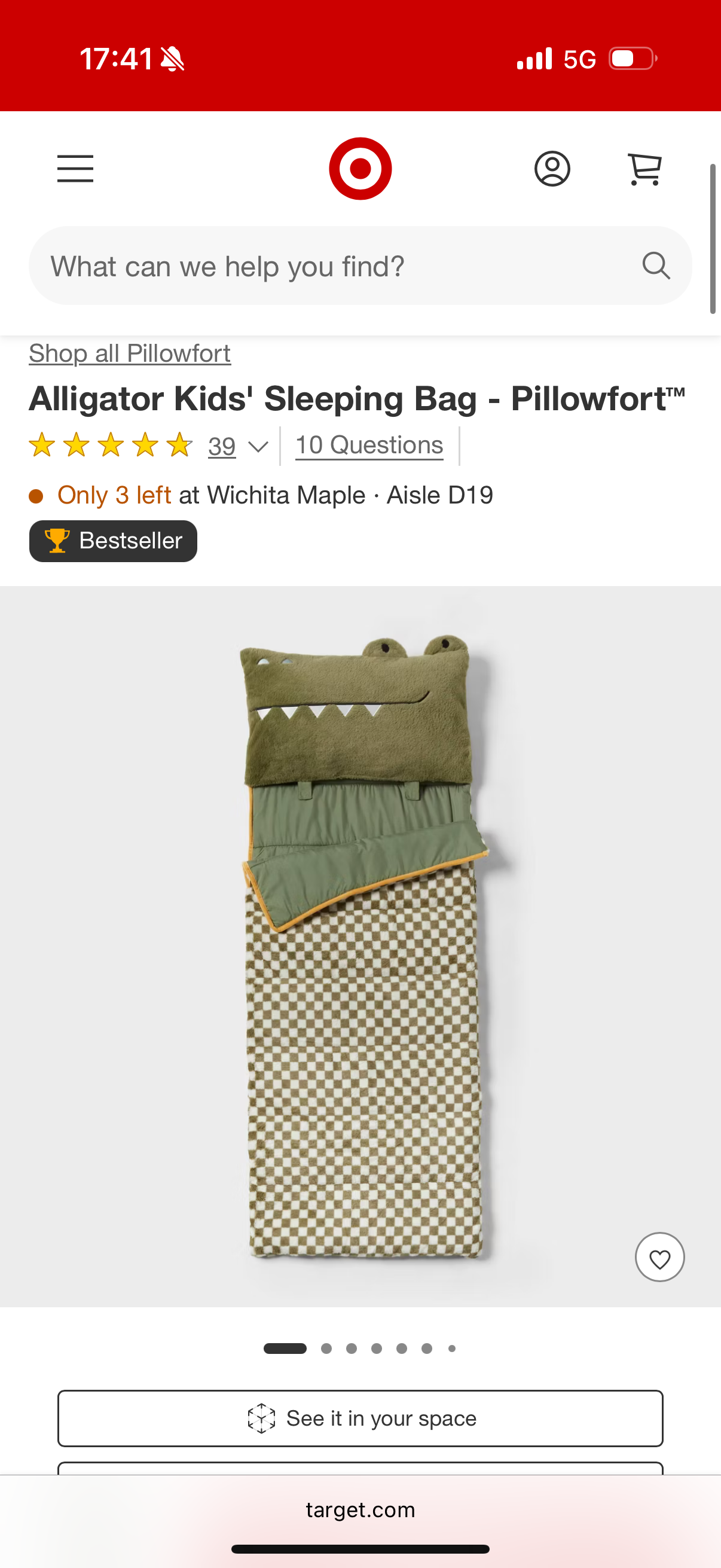 Alligator Kids' Sleeping Bag - Pillowfort