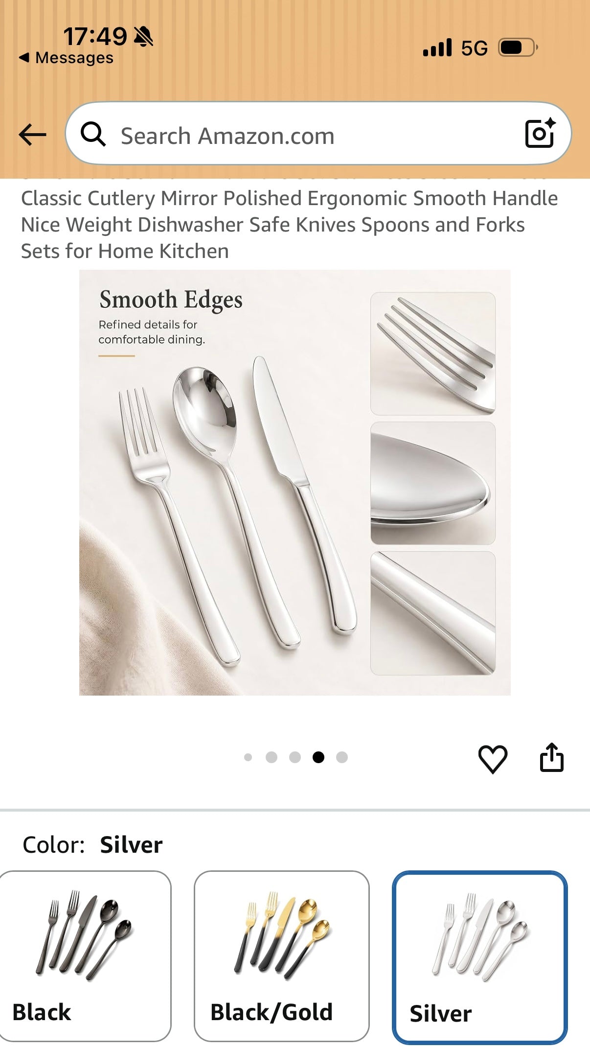 Silverware Set for 2 Flatware Set Stainless Steel 10 Piece Classic Cutlery Mirror Polished Ergonomic Smooth Handle Nice Weight Dishwasher Safe Knives Spoons and Forks Sets for Home Kitchen
