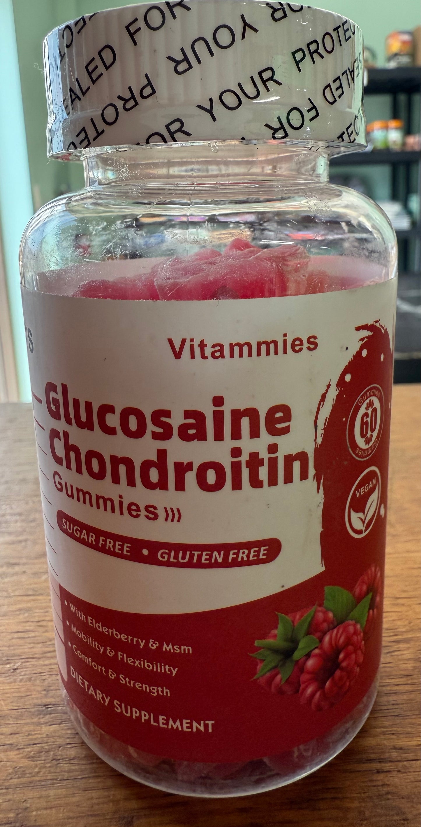 Glucosamine Chondroitin Gummies with MSM & Elderberry Extra Strength 3000MG - Joint Support, Antioxidant Immune Support Supplement for Adults, Men & Women - 60 Raspberry Gummies BB: 10/2026