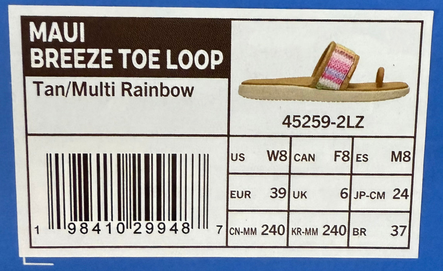 HEYDUDE Maui Breeze Toe Loop Sandal Size: US W8
