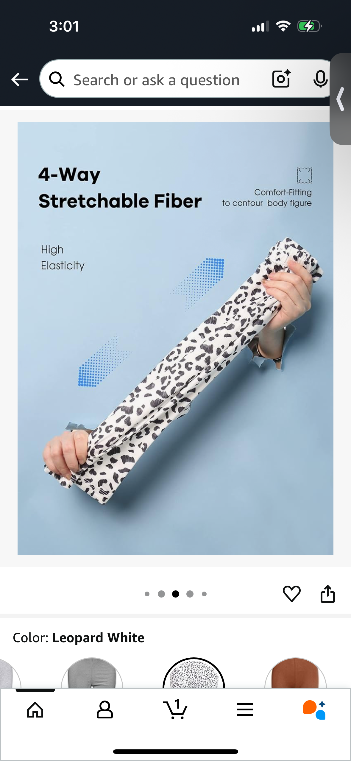 White Leopard Print Stretchy Summer Mid Thigh Legging (Size Small)