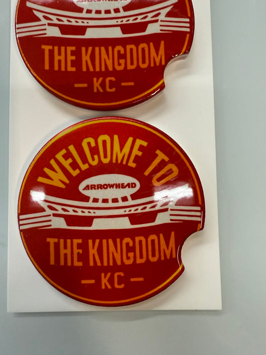 Welcome to Kingdom Set of 2 Car Coasters