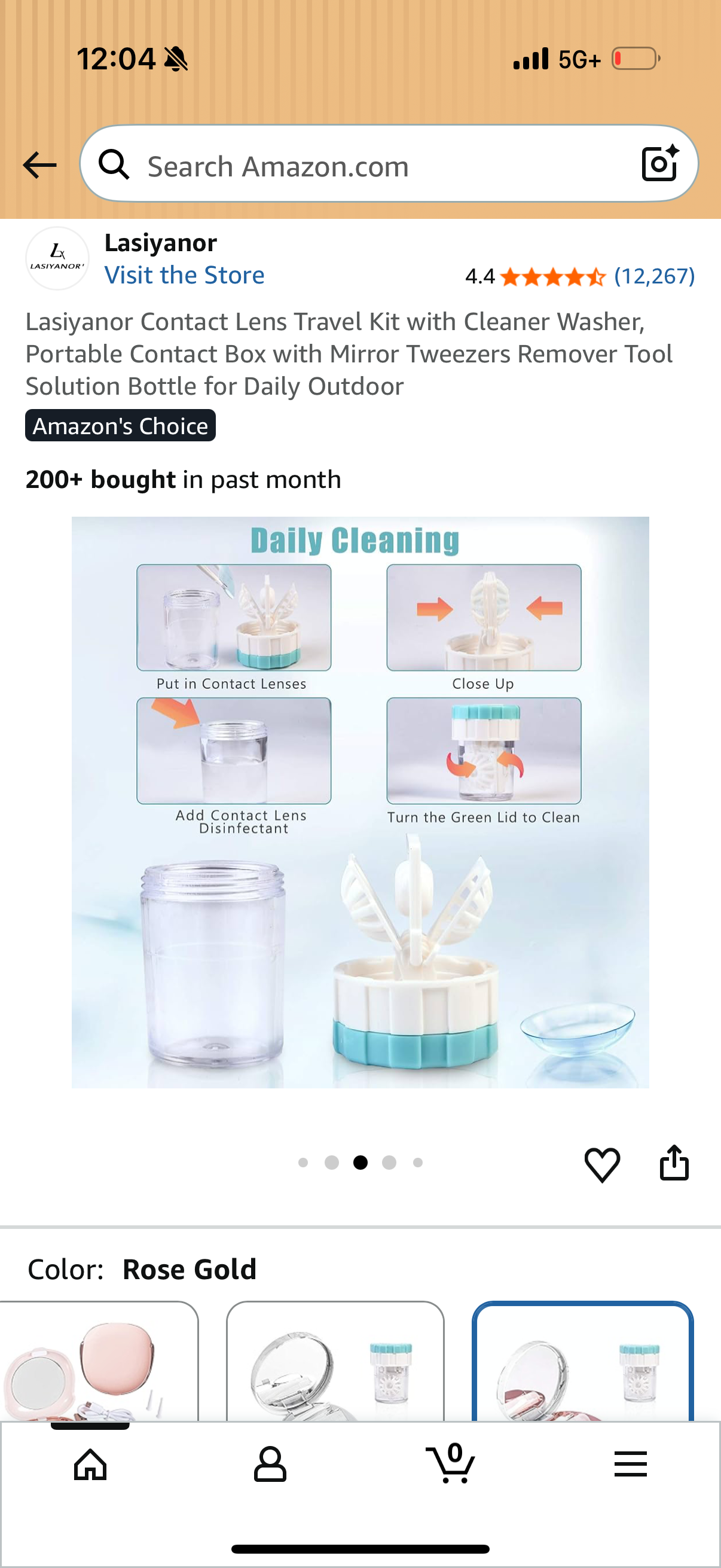 Lasiyanor Contact Lens Travel Kit with Cleaner Washer, Portable Contact Box with Mirror Tweezers Remover Tool Solution Bottle for Daily Outdoor
