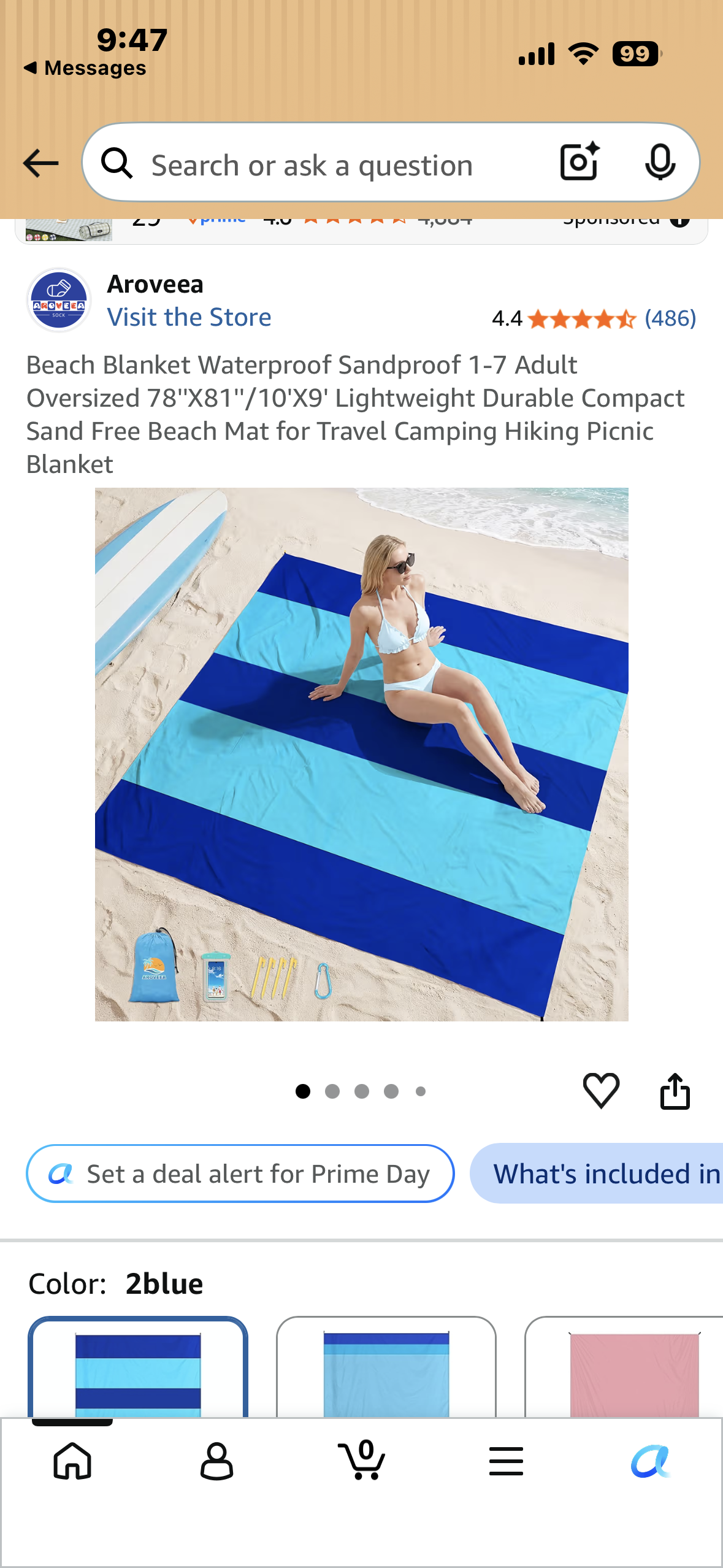 Beach Blanket Waterproof Sandproof 1-7 Adult Oversized 78''X81''/10'X9' Lightweight Durable Compact Sand Free Beach Mat for Travel Camping Hiking Picnic Blanket