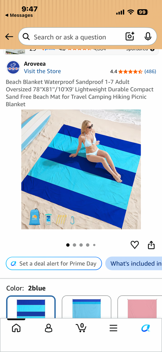 Beach Blanket Waterproof Sandproof 1-7 Adult Oversized 78''X81''/10'X9' Lightweight Durable Compact Sand Free Beach Mat for Travel Camping Hiking Picnic Blanket
