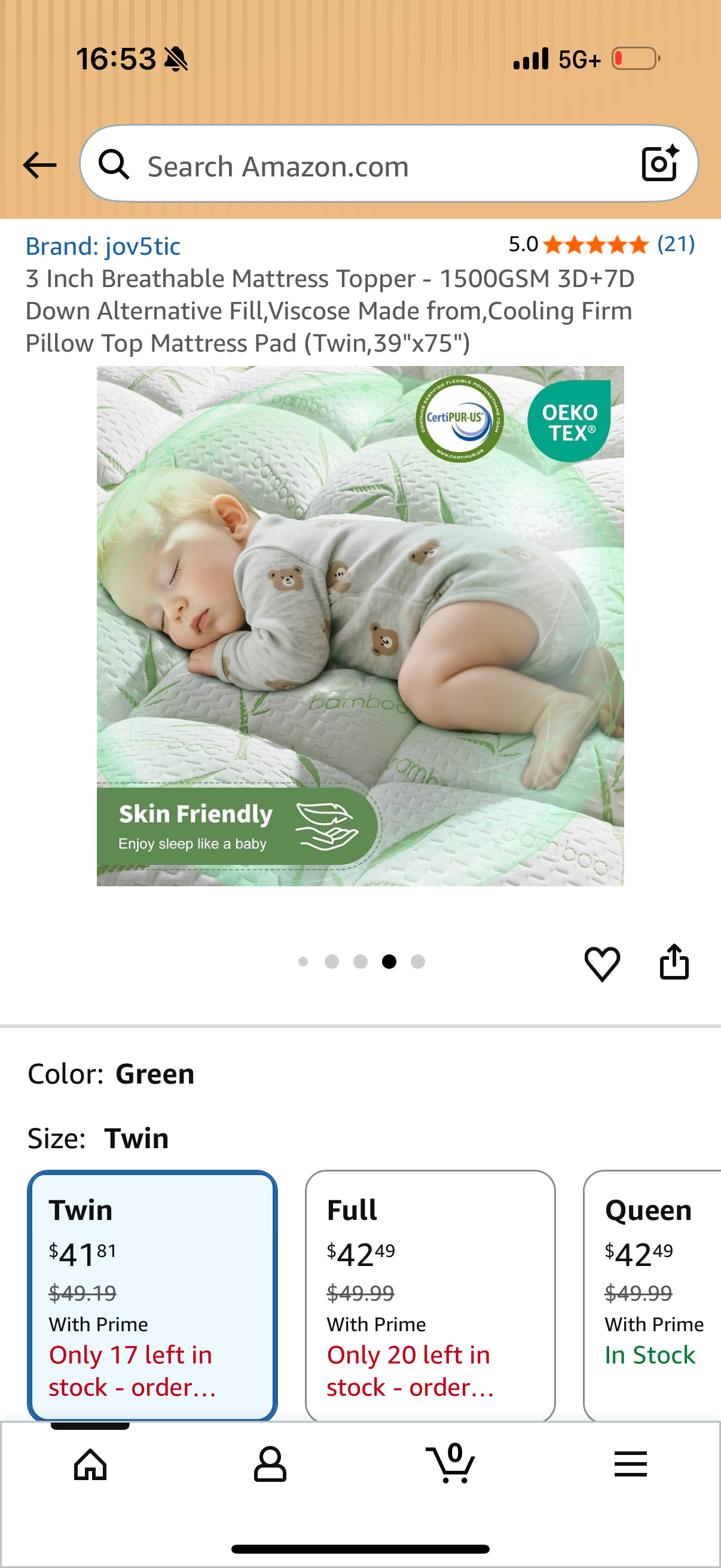 3 Inch Breathable Mattress Topper - 1500GSM 3D+7D Down Alternative Fill,Viscose Made from,Cooling Firm Pillow Top Mattress Pad (Twin,39"x75")