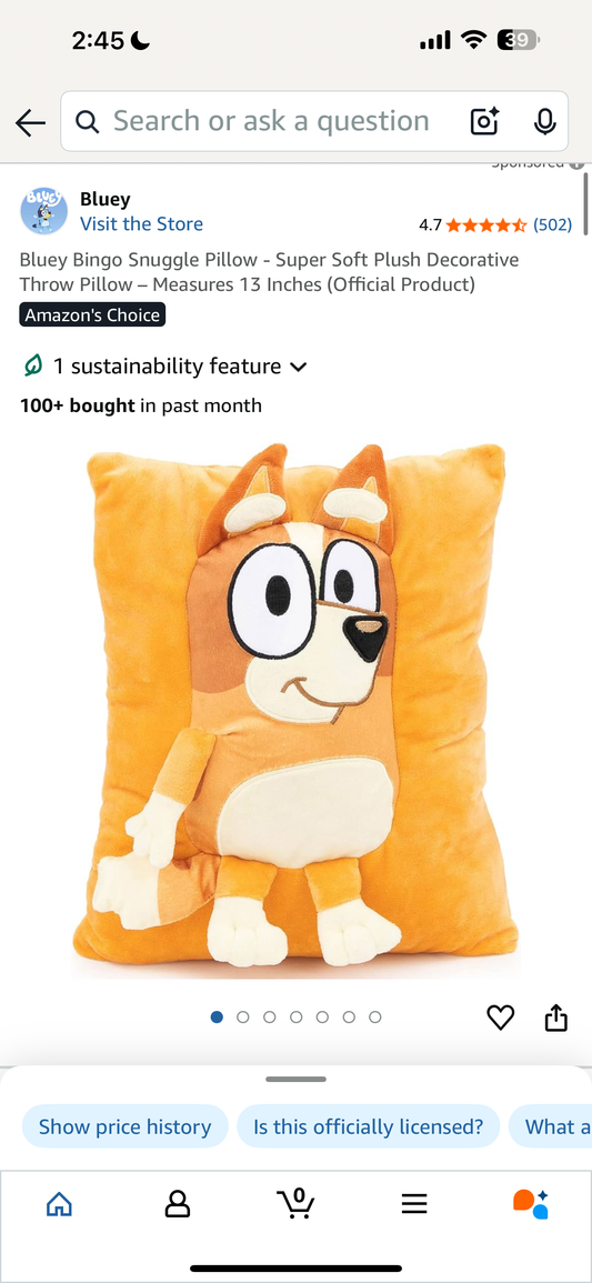 Bluey Snuggle Pillow