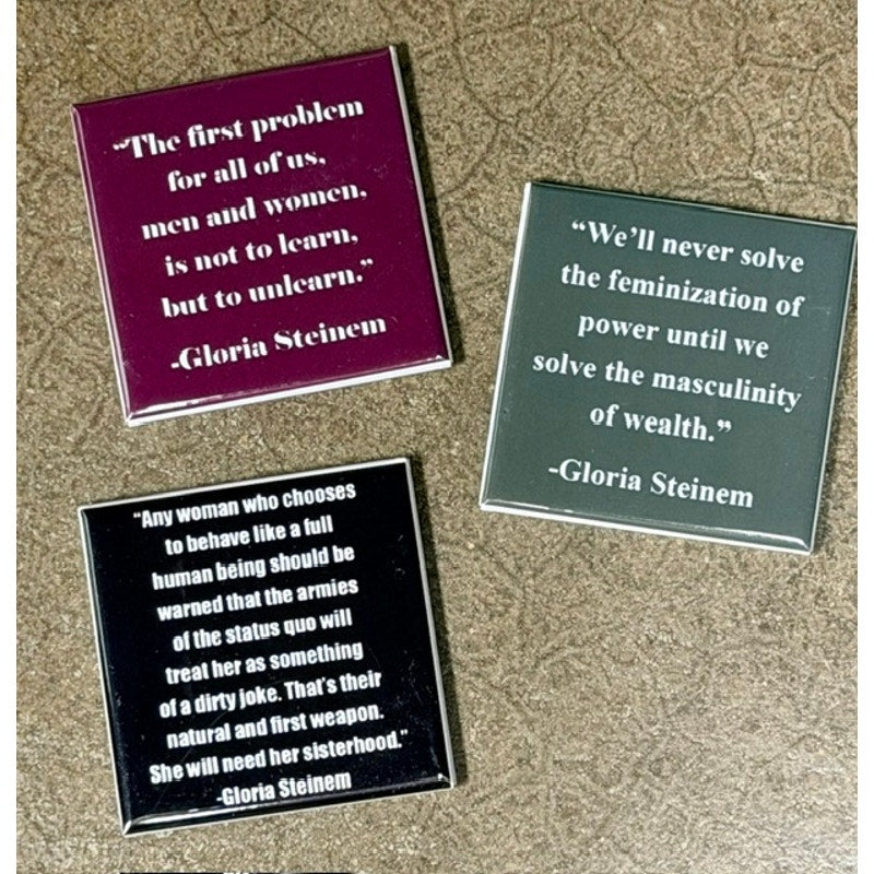 Gloria Steinem Quote Magnet Set 2x2 Magnets