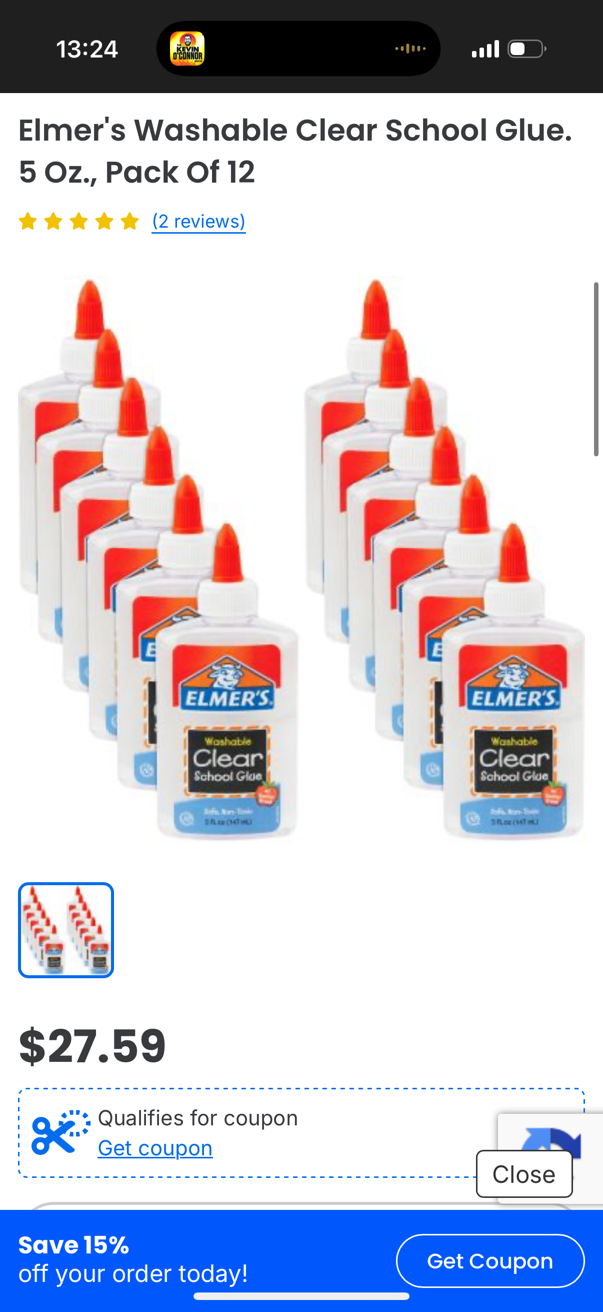 Elmer's Washable Clear School Glue. 5 Oz., Pack Of 12