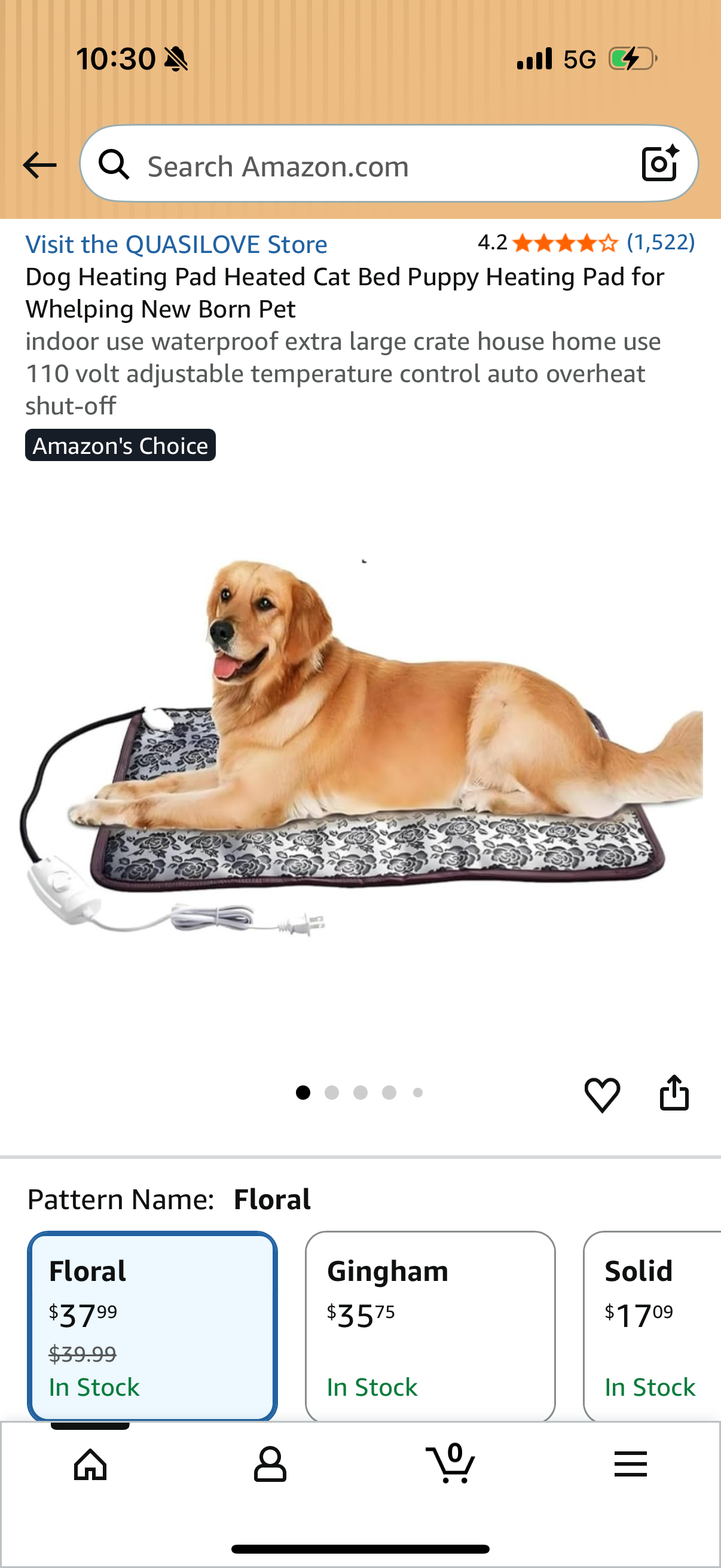 XXL Dog/Cat Heating Pad 34”x21”