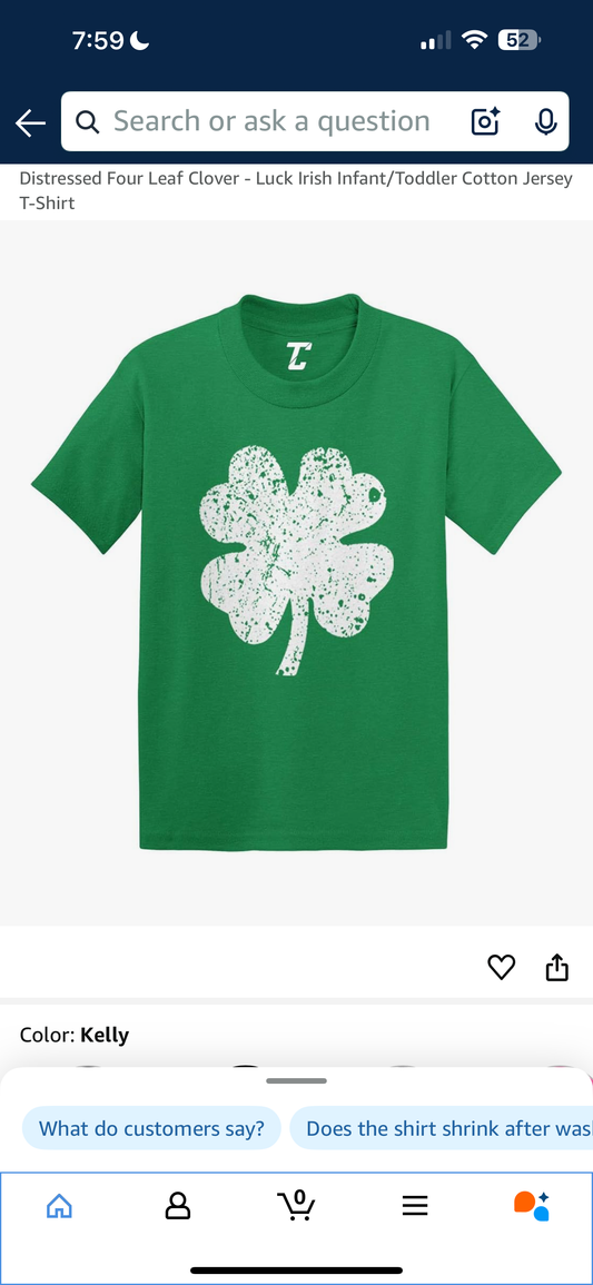 Baby Four Leaf Clover T-Shirt (6M)