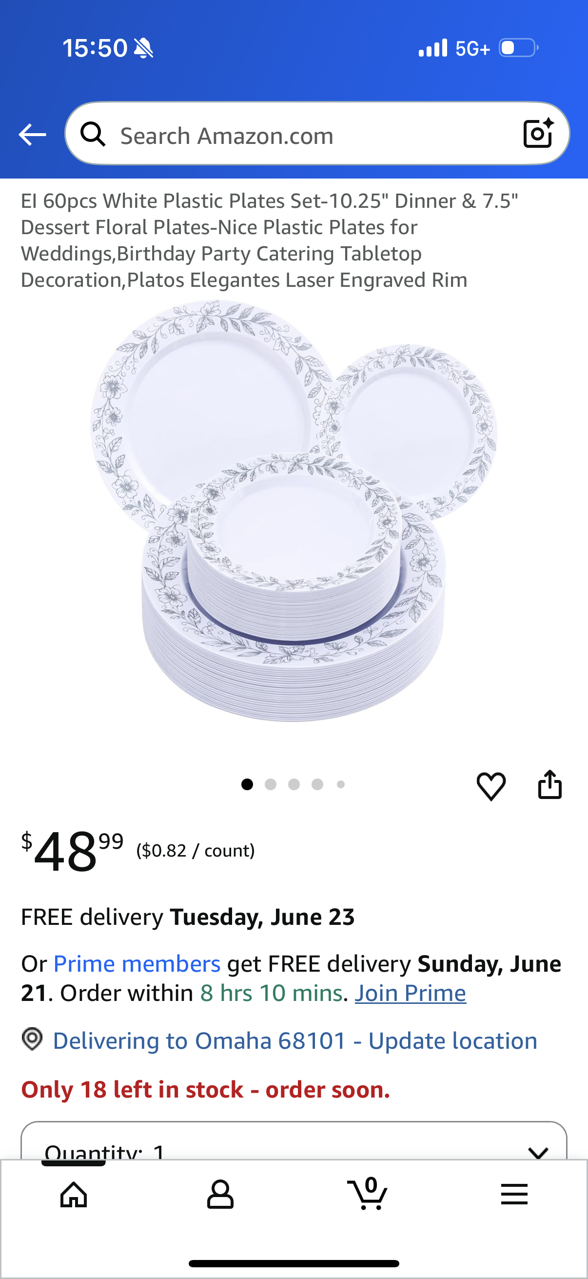 60pcs White Plastic Plates Set-10.25" Dinner & 7.5" Dessert Floral Plates-Nice Plastic Plates for Weddings,Birthday Party Catering Tabletop Decoration,Platos Elegantes Laser Engraved Rim