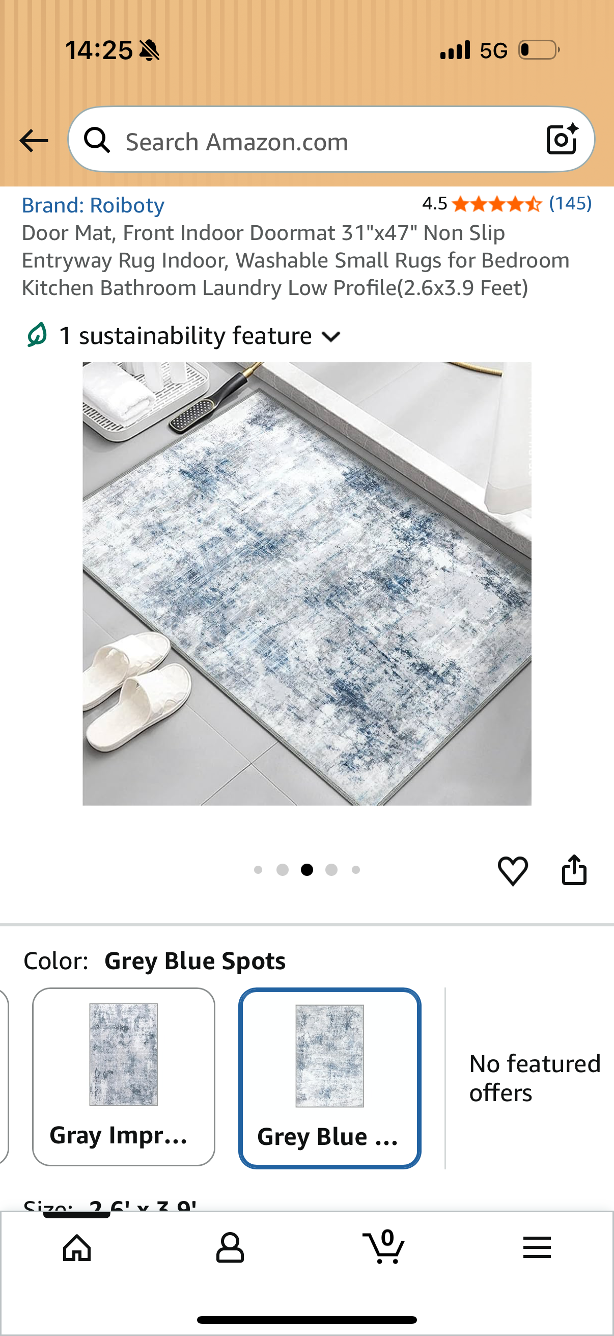 Door Mat, Front Indoor Doormat 31"x47" Non Slip Entryway Rug Indoor, Washable Small Rugs for Bedroom Kitchen Bathroom Laundry Low Profile(2.6x3.9 Feet)