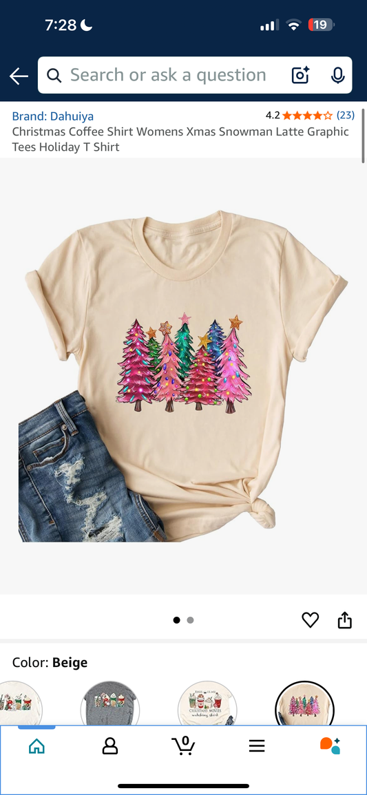 Christmas Coffee Shirt Womens Xmas Snowman Latte Graphic Tees Holiday T Shirt (Size Large)