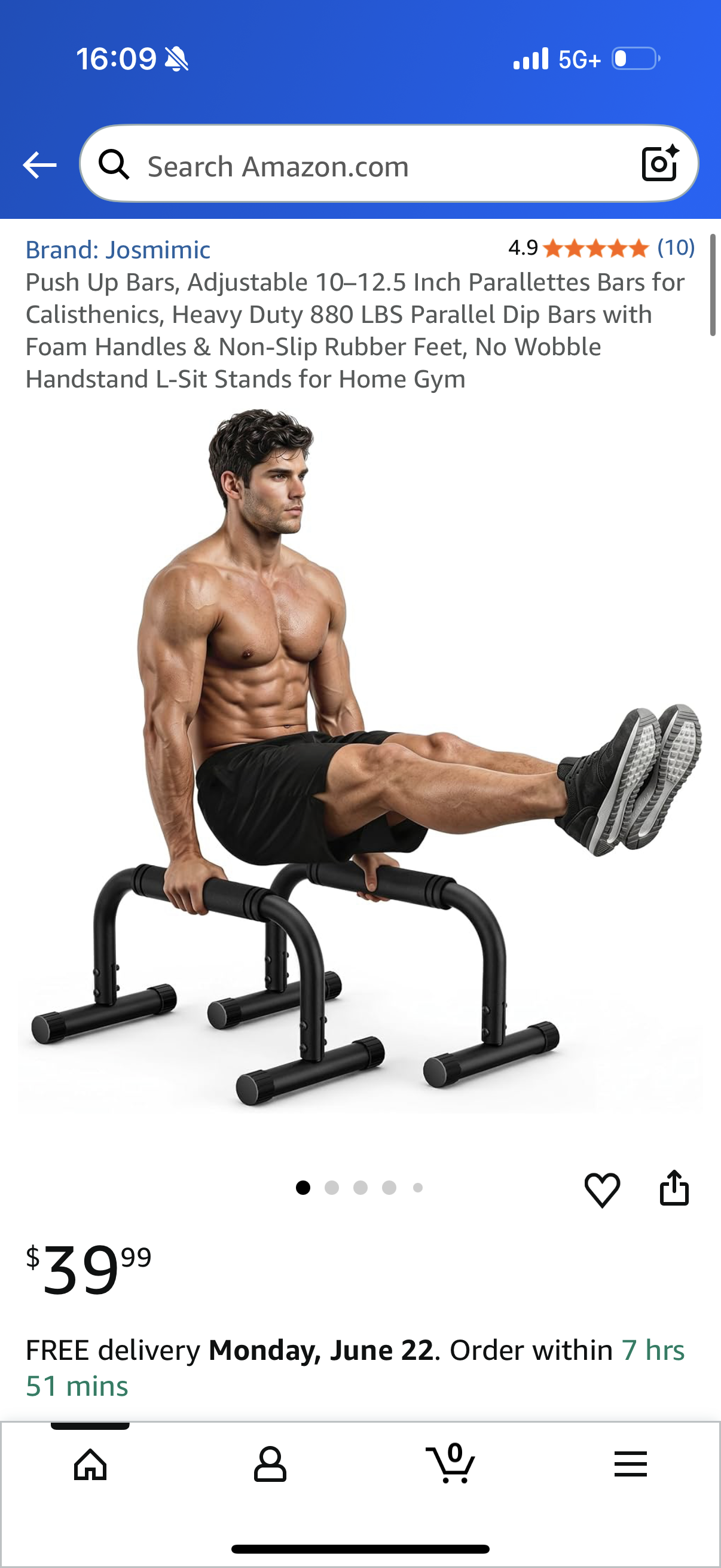 Push Up Bars, Adjustable 10–12.5 Inch Parallettes Bars for Calisthenics, Heavy Duty 880 LBS Parallel Dip Bars with Foam Handles & Non-Slip Rubber Feet, No Wobble Handstand L-Sit Stands for Home Gym