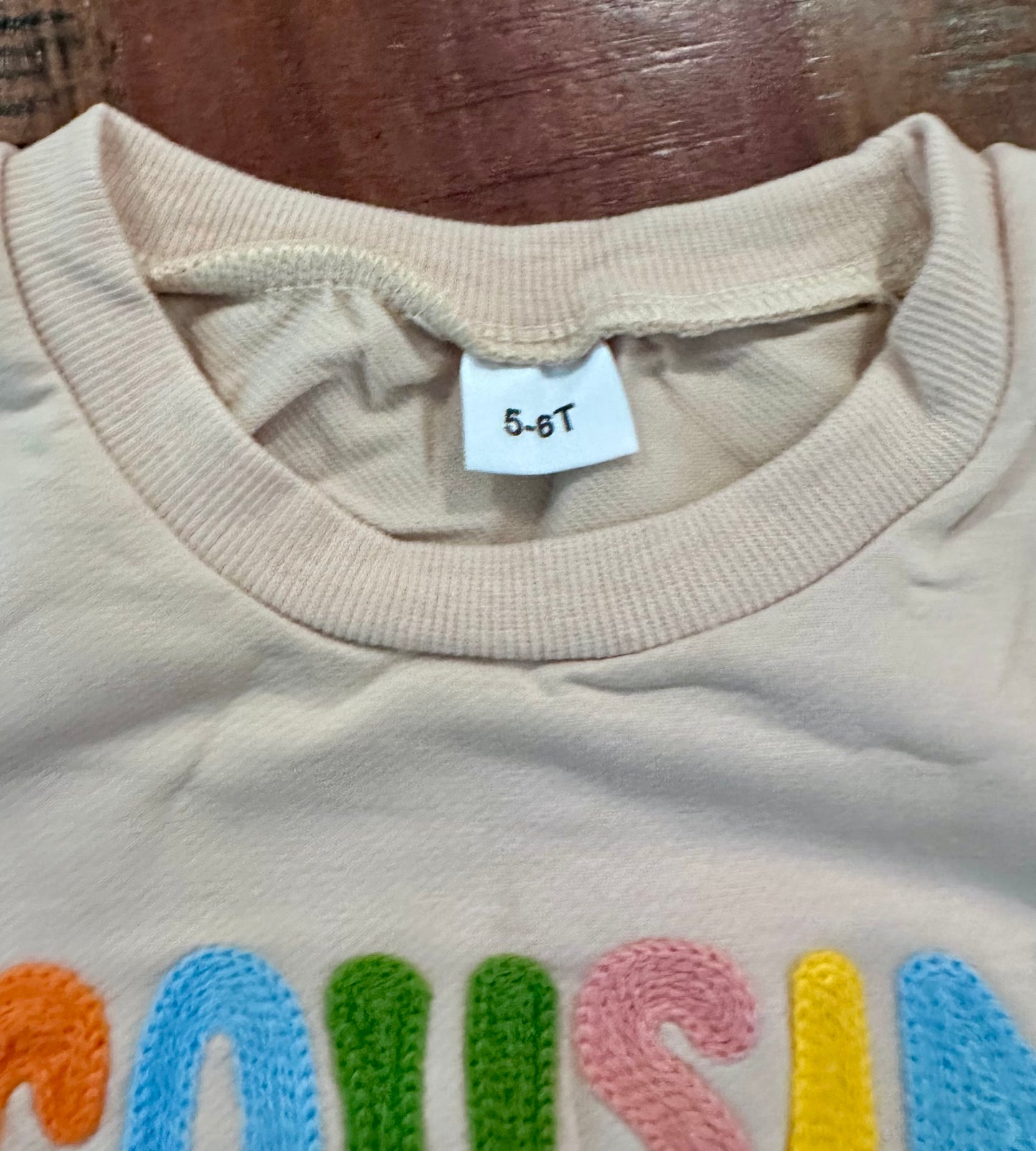 Cousin Crew Romper Shirt, Toddler Long Sleeve Top (Size 5-6T)