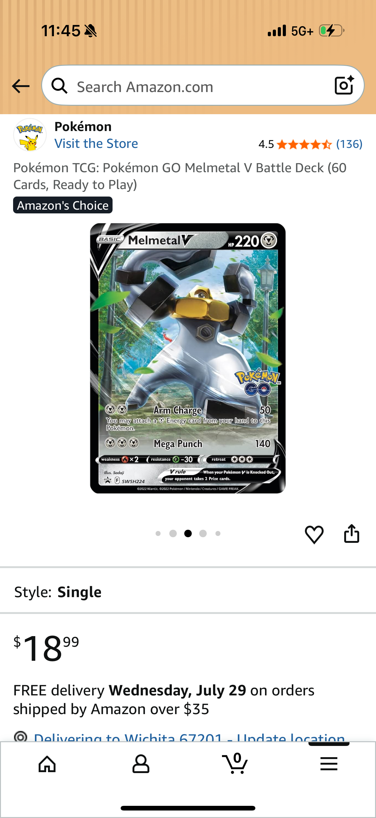 Pokémon TCG: Pokémon GO Melmetal V Battle Deck (60 Cards, Ready to Play)