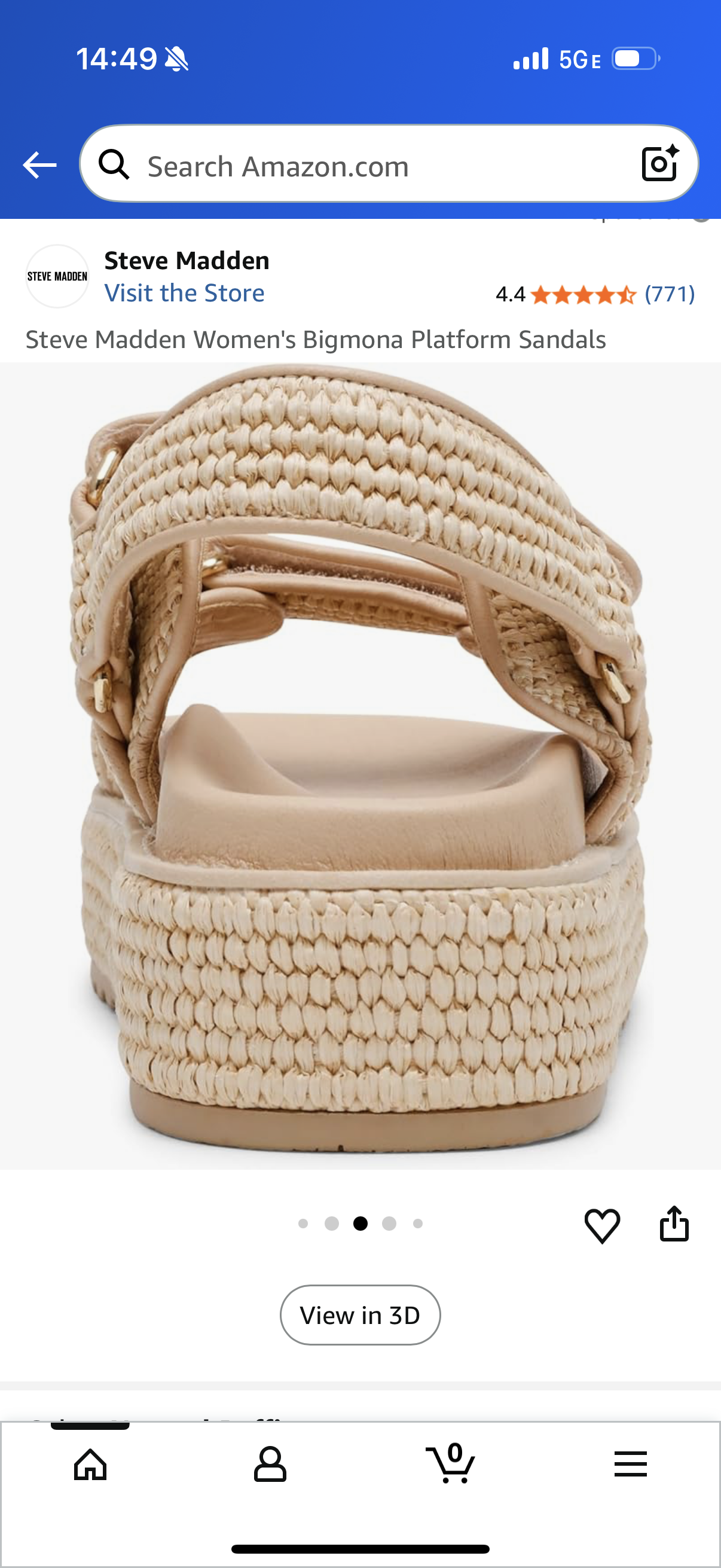 Steve Madden Women's Bigmona Platform Sandals Natural Raffia (Size 6.5)
