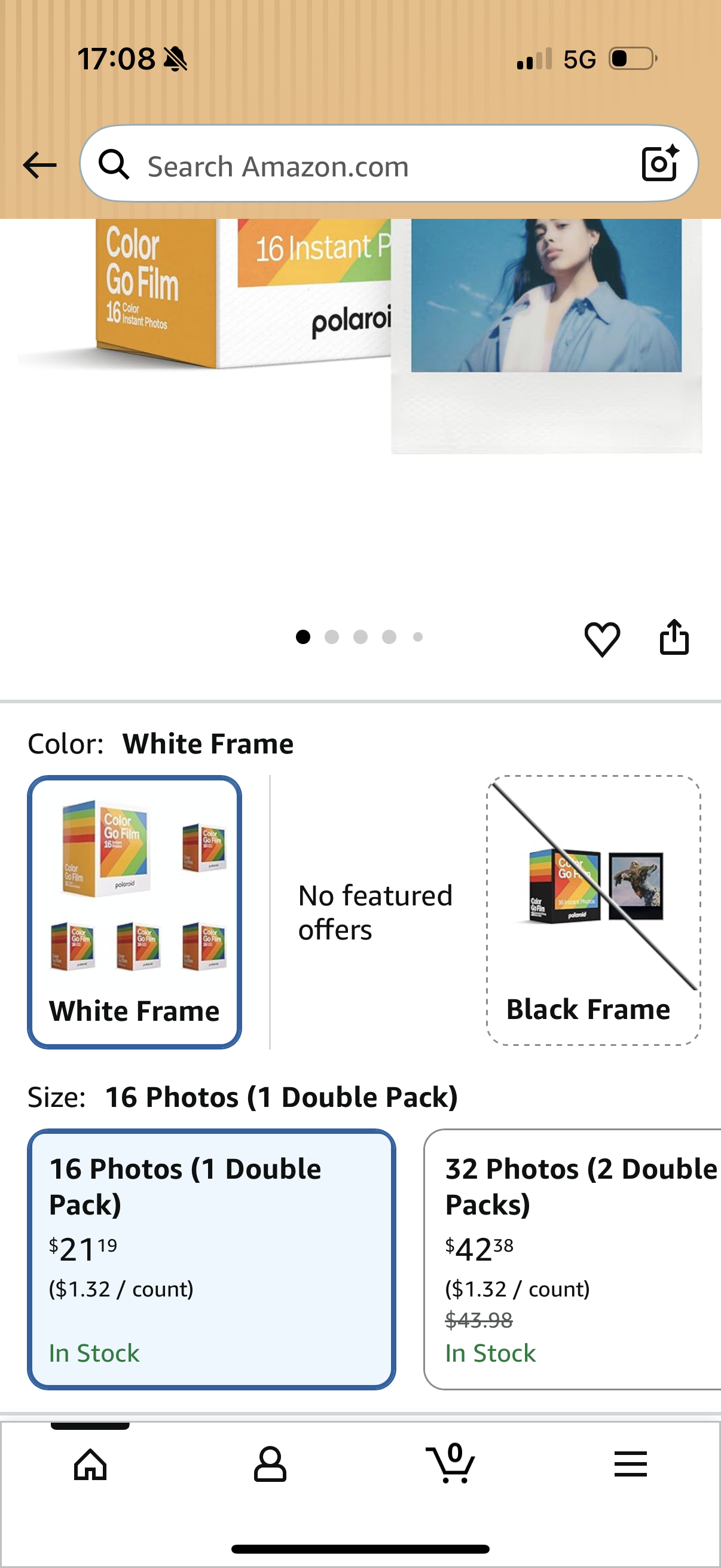 Polaroid Go Color Film - White Frame - 16 Photos (6017) - Go Mini Film is only Compatible with Polaroid Go Cameras