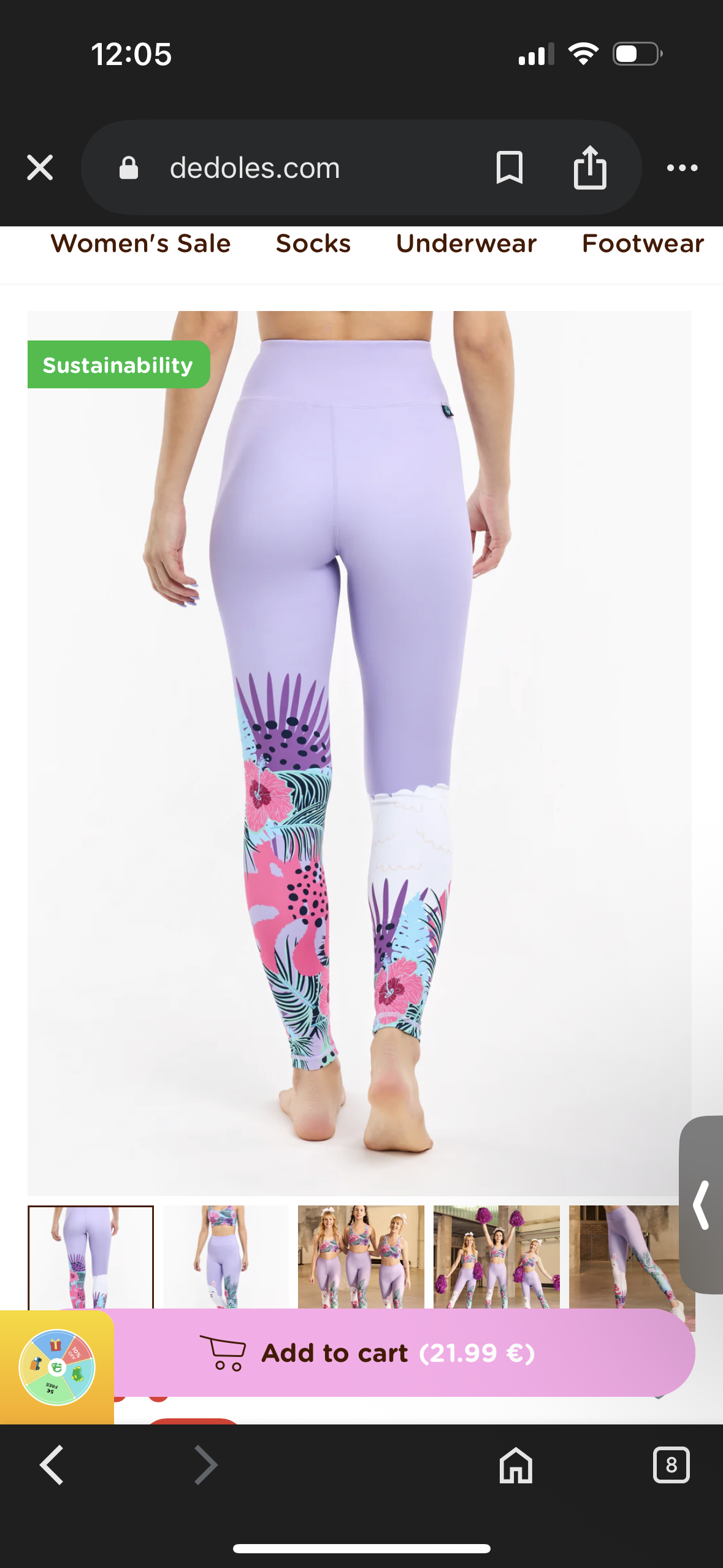 Llama And Flower Gym Leggings (size M)