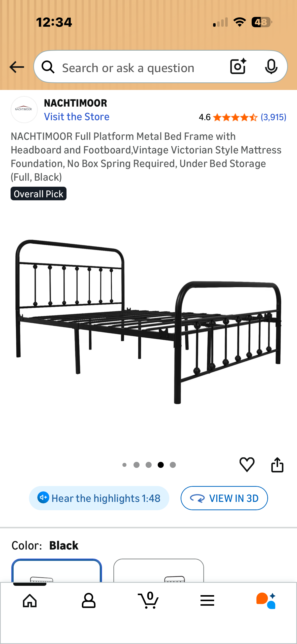 Full Size Bed Frame, White (B1186)