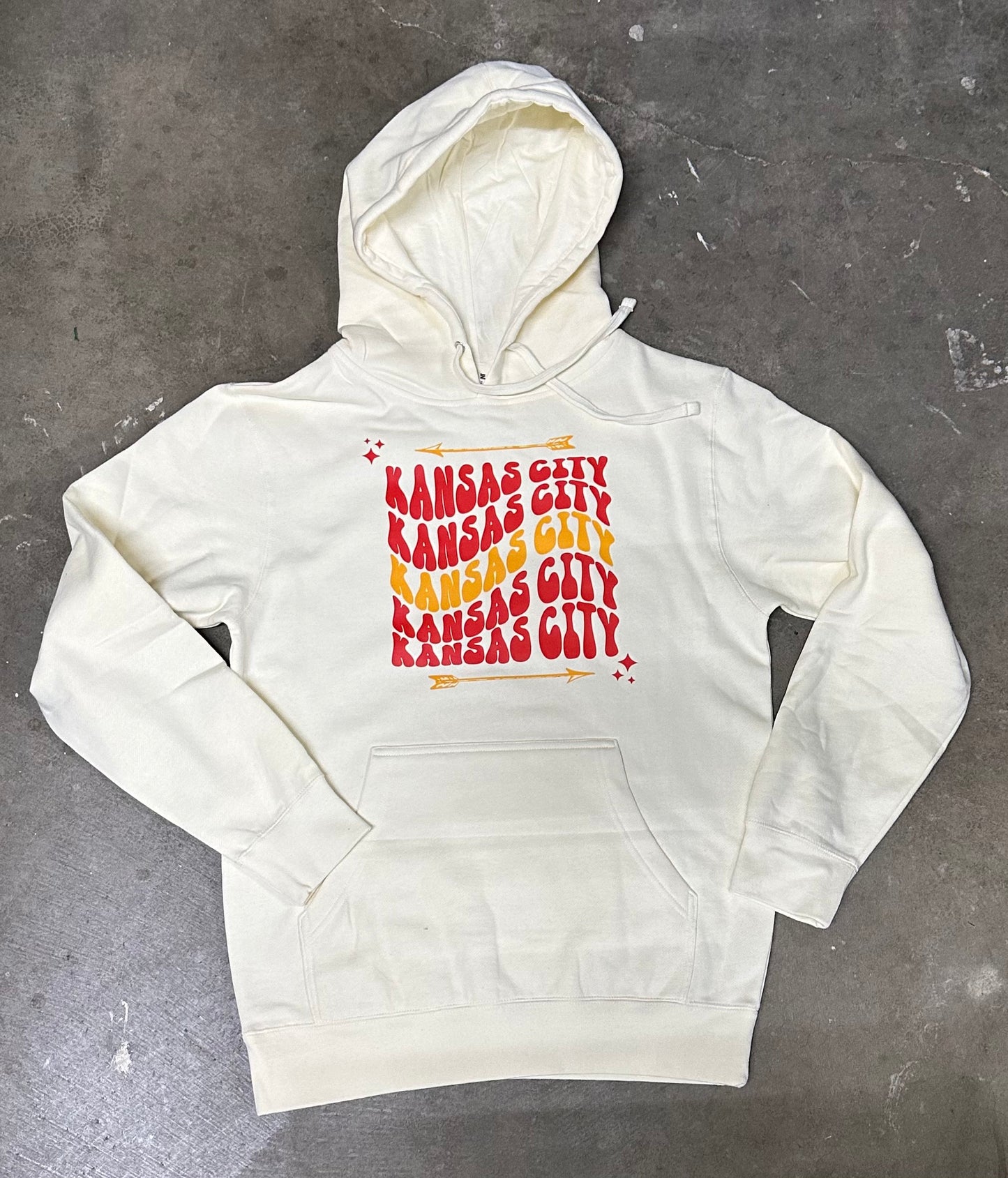 Groovy KC  - Kansas City Hooded Sweatshirt (Bone)