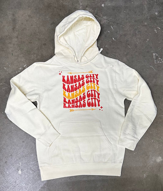 Groovy KC  - Kansas City Hooded Sweatshirt (Bone)
