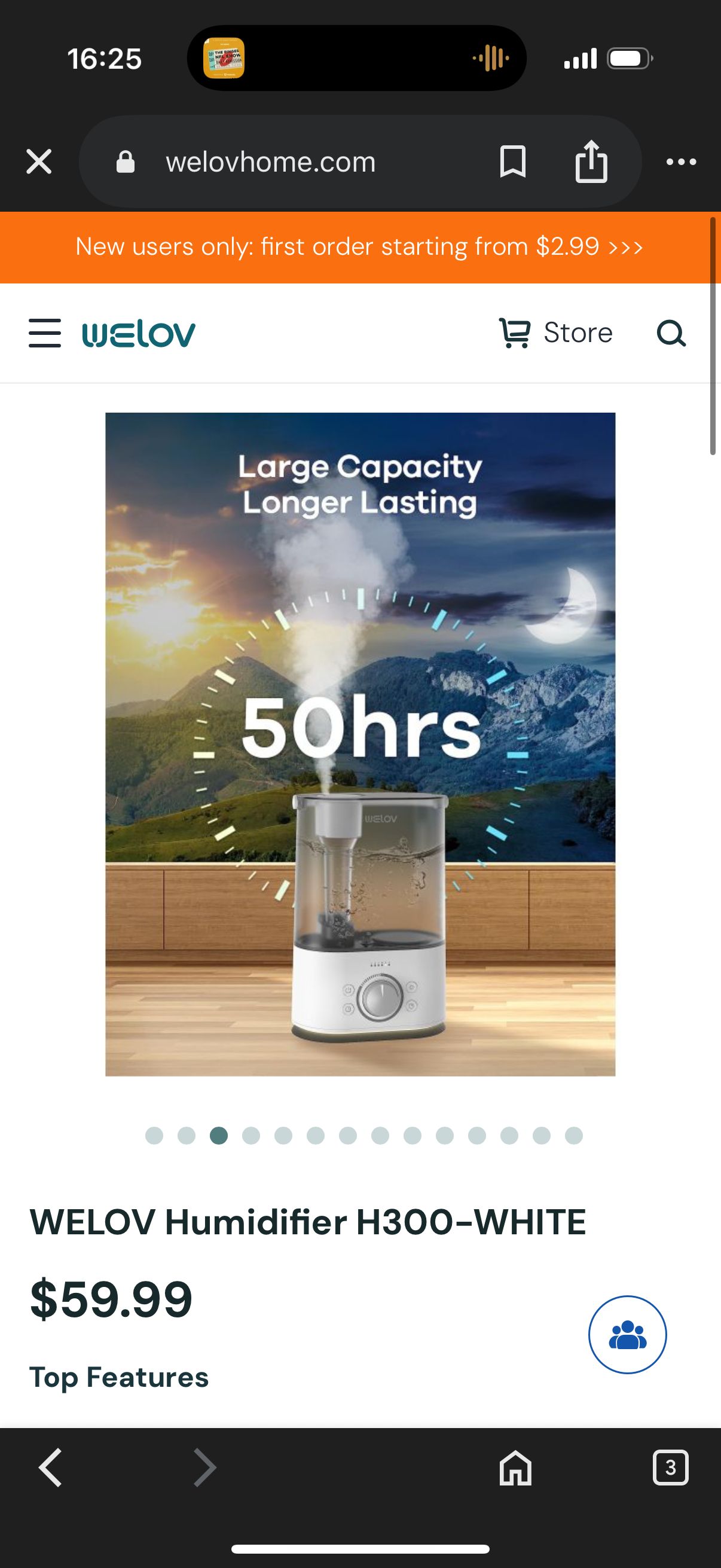 WELOV Humidifier H300-WHITE