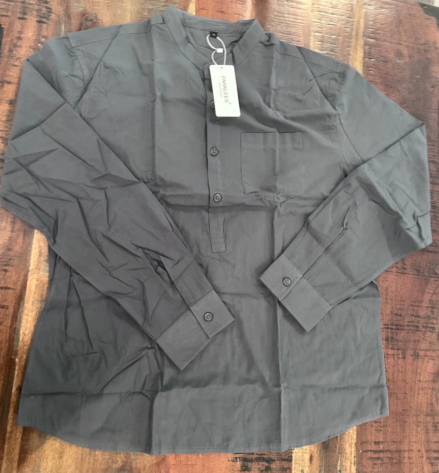 Men's Cotton Slim Fit Long Sleeve Shirt With Buttons (Size XL)