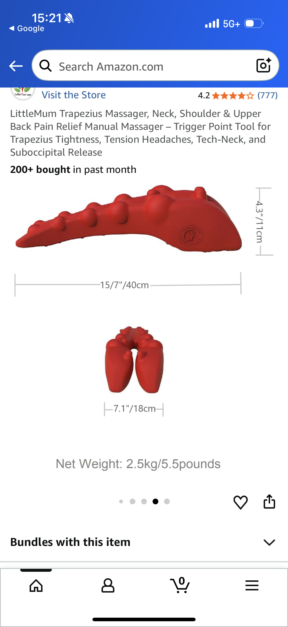 Trapezius Massager, Neck, Shoulder & Upper Back Pain Relief Manual Massager - Trigger Point Tool for Trapezius Tightness, Tension Headaches, Tech-Neck, and Suboccipital Release