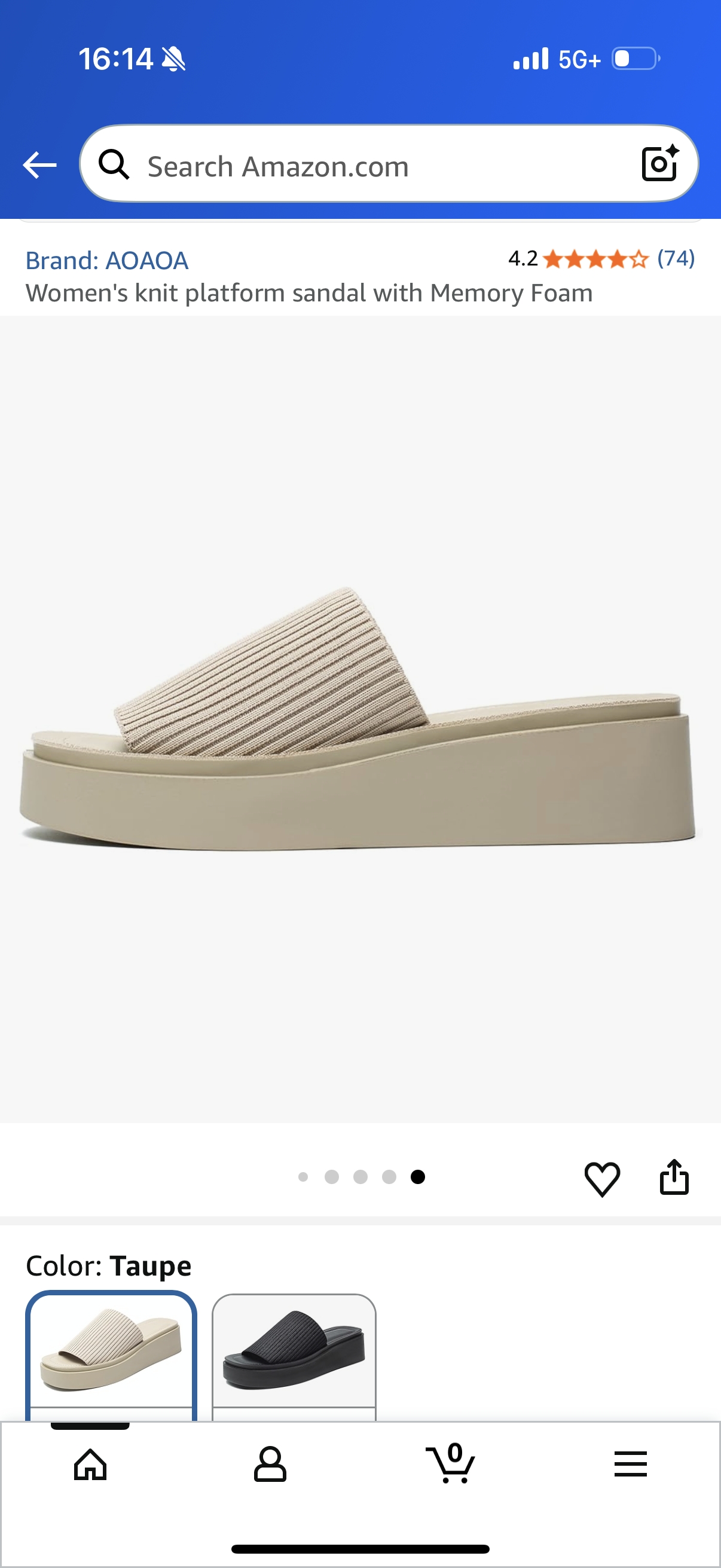 AOAOA Women's knit platform sandal with Memory Foam (Size 11)