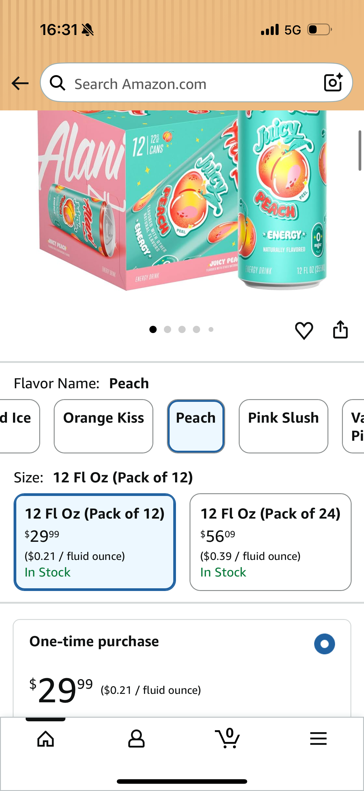 Alani Nu JUICY PEACH, Sugar Free, Low Calorie Energy Drinks, 200mg Caffeine, Biotin, B Vitamins, Zero Sugar, 10 Calories, 12 Fl Oz Cans, 12 Pack, Best By: 12/2027