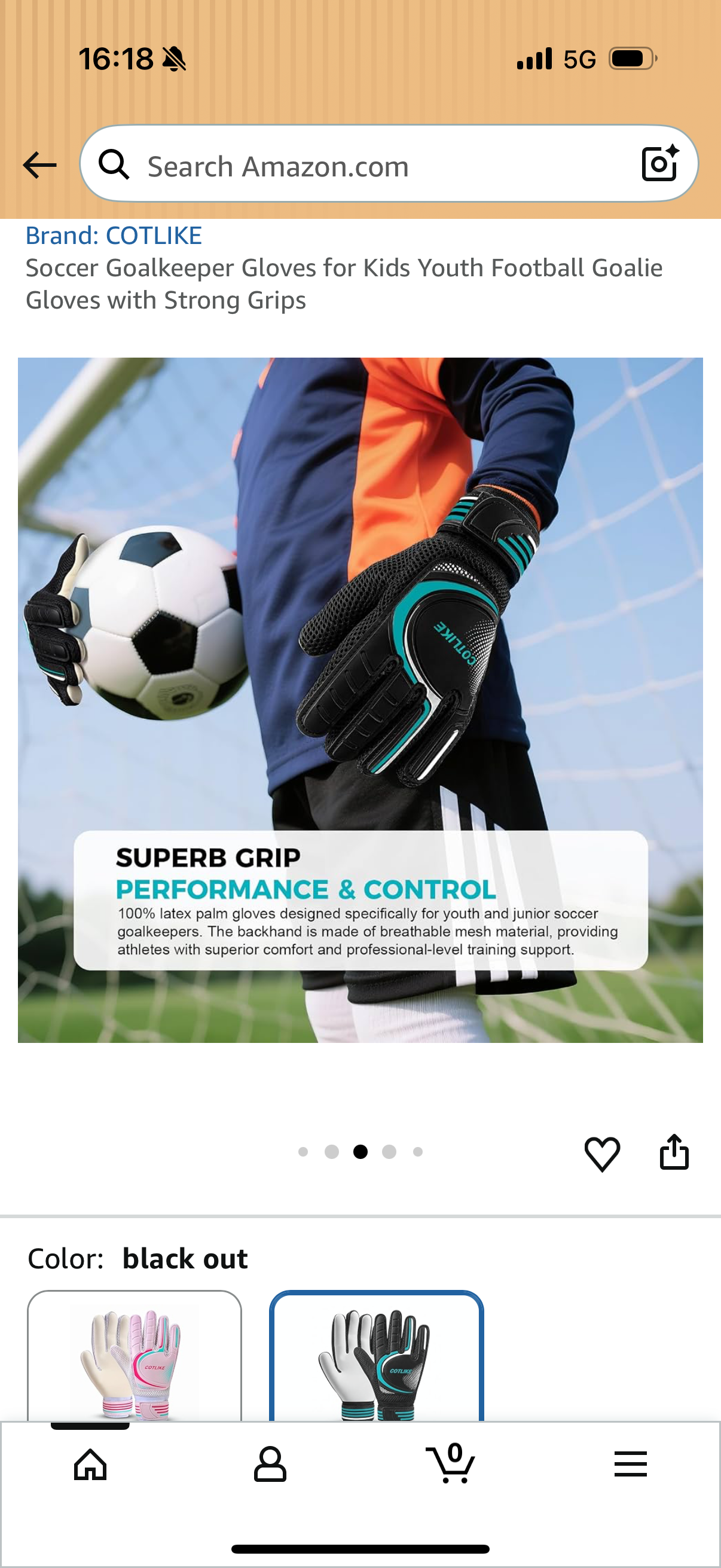 Soccer Goalkeeper Gloves for Kids Youth Football Goalie Gloves with Strong Grips Size: 7