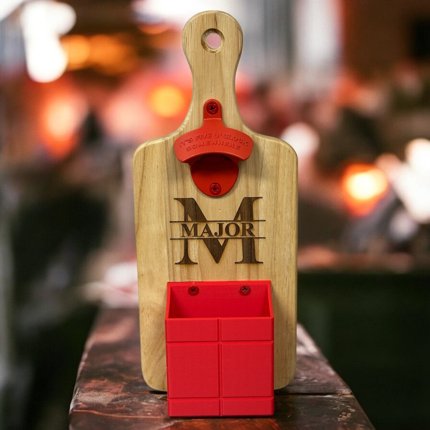 Personalized Bottle Opener With Cap Catcher (Choose Your Own Color Scheme)