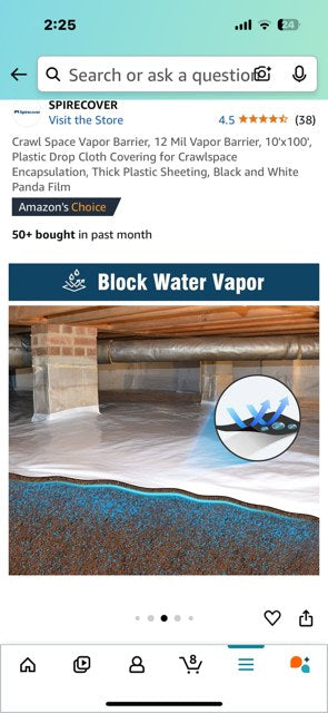 NEW Vapor Barrier 12 Mil Plastic Sheeting 10' X 100' (G534)