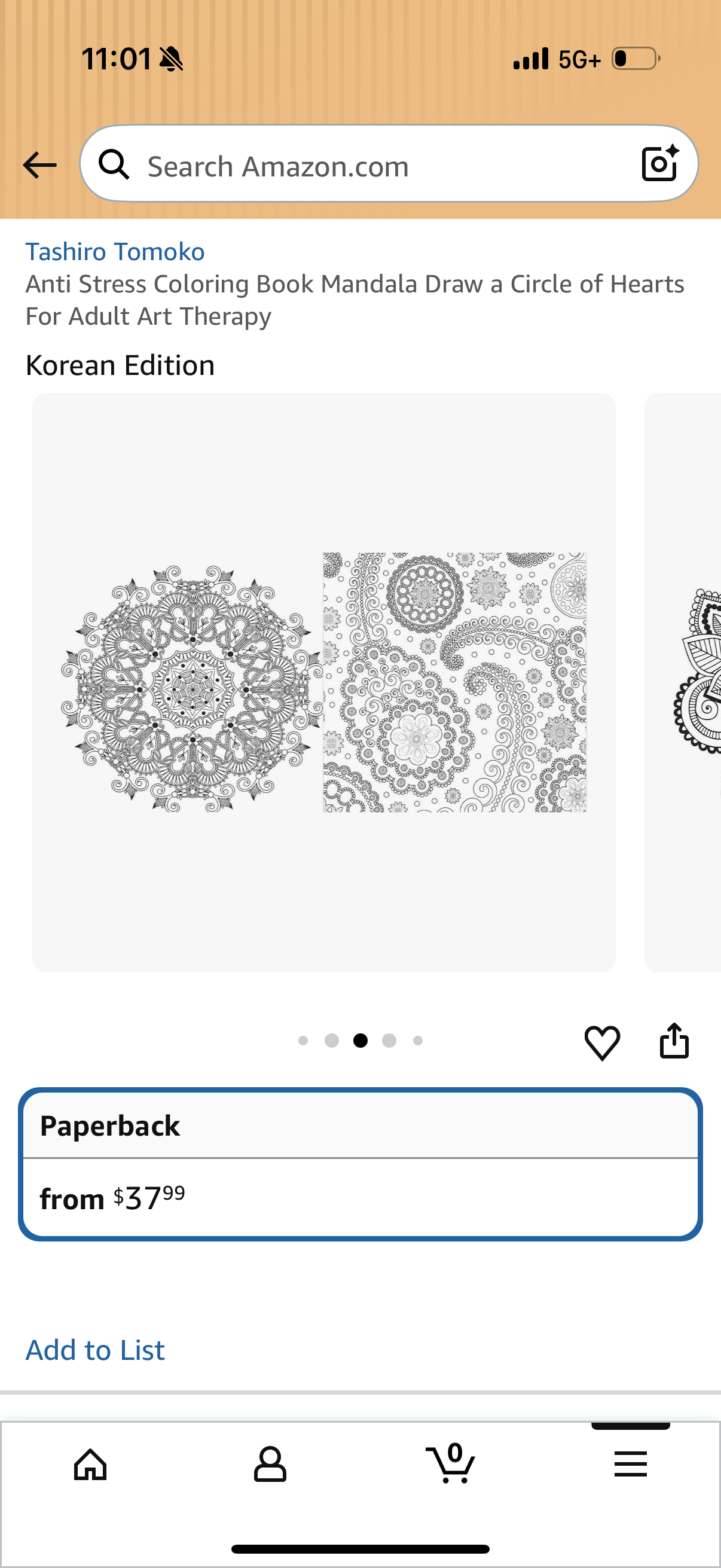 Tashiro Tomoko Anti Stress Coloring Book Mandala Draw a Circle of Hearts For Adult Art Therapy Korean Edition
