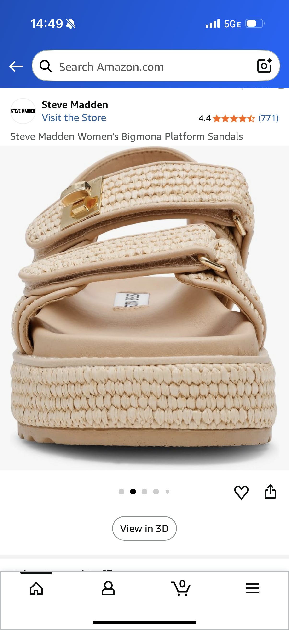 Steve Madden Women's Bigmona Platform Sandals Natural Raffia (Size 6.5)
