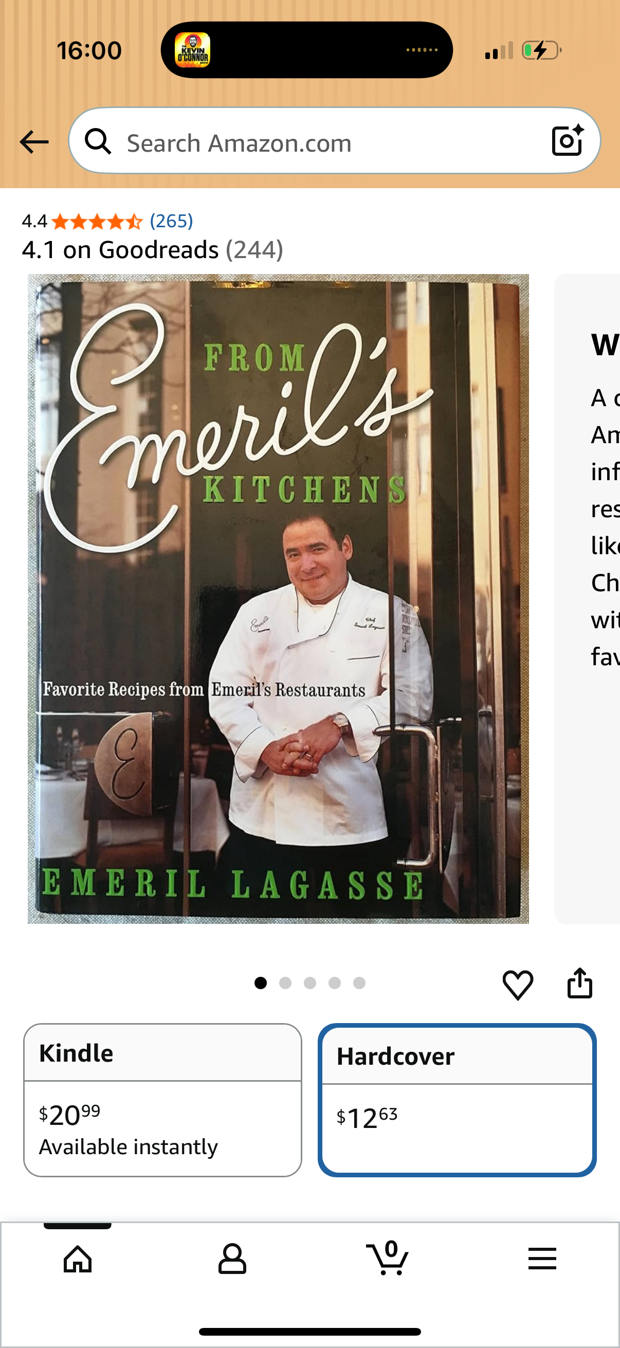 From Emeril’s Kitchen’s (Favorite Recipes) Hard Cover