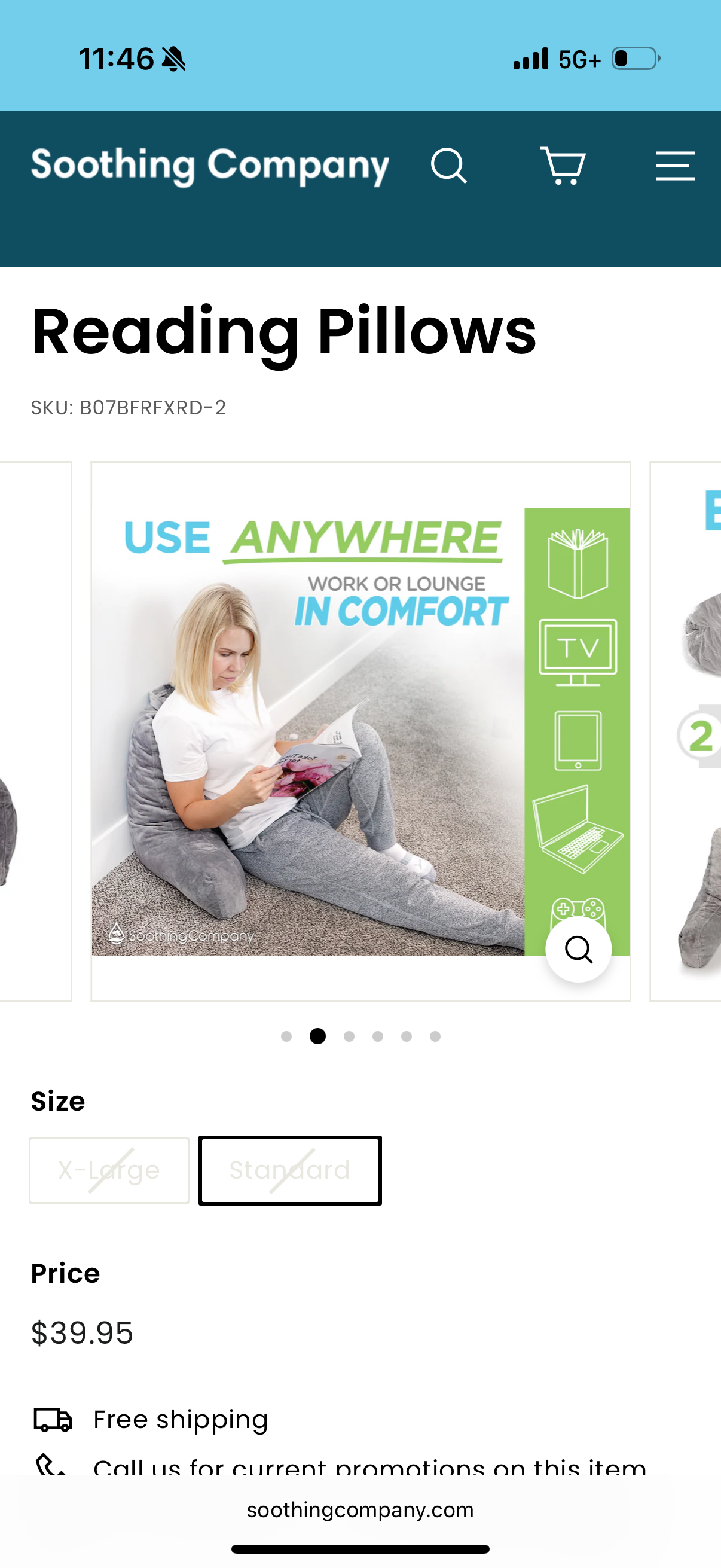 Reading Pillow with Shredded Memory Foam